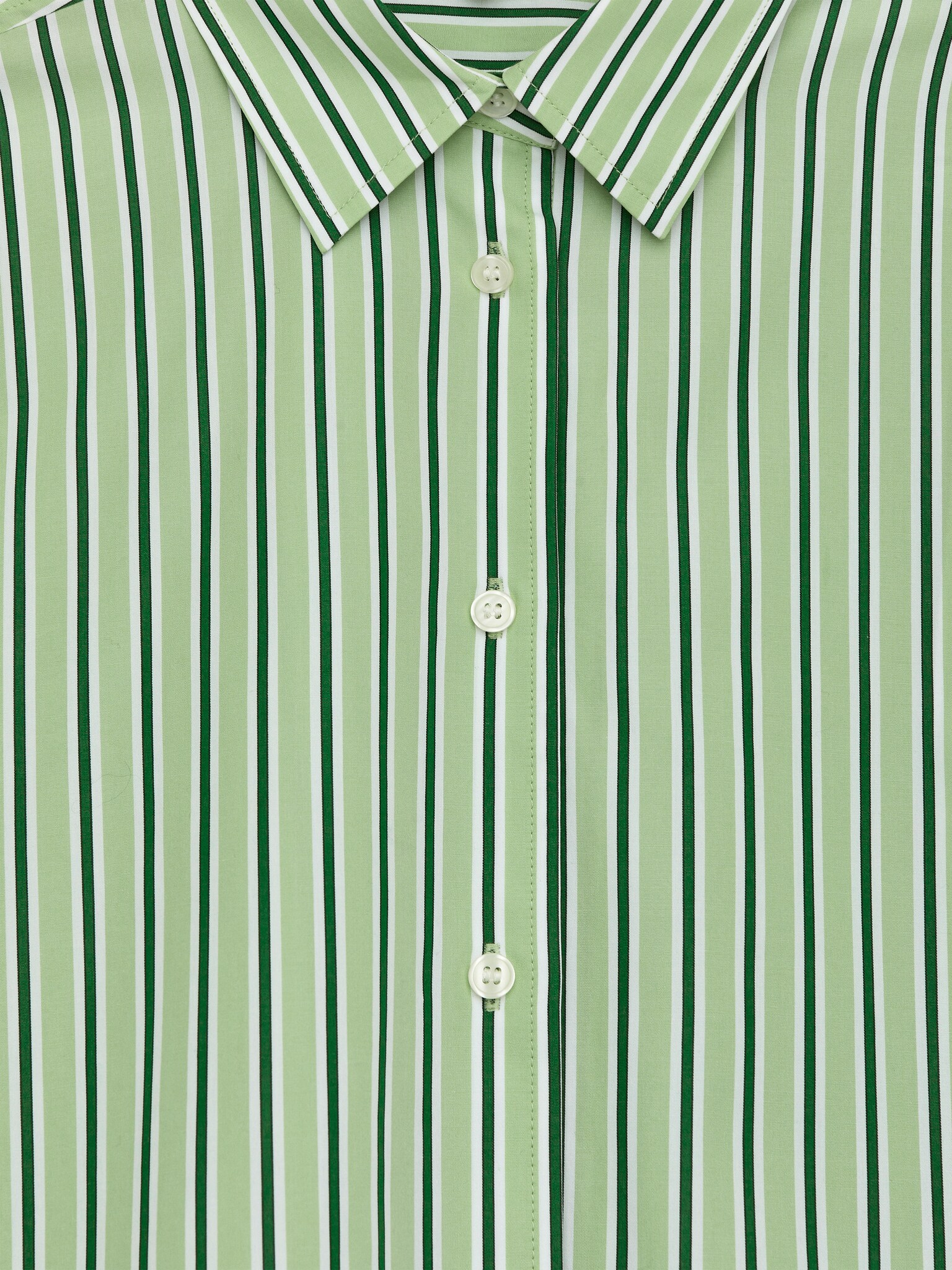Camicia in cotone con ampie maniche - Bianco/Verde/Azzurro - 2