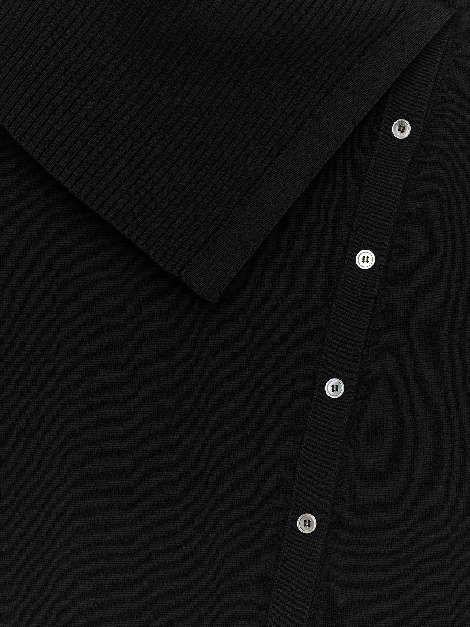 Twisted Wool Cardigan - Black - 4