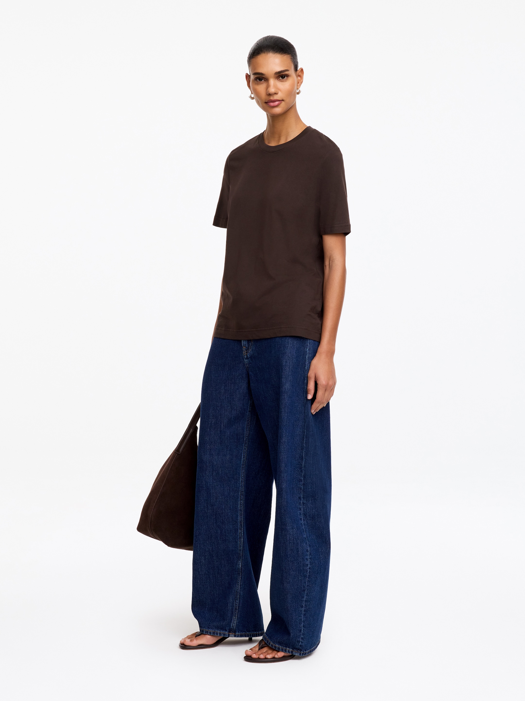 Signature Short-Sleeve T-Shirt - Brown - Regular fit - Women - StillMedia/Lookbook - 6
