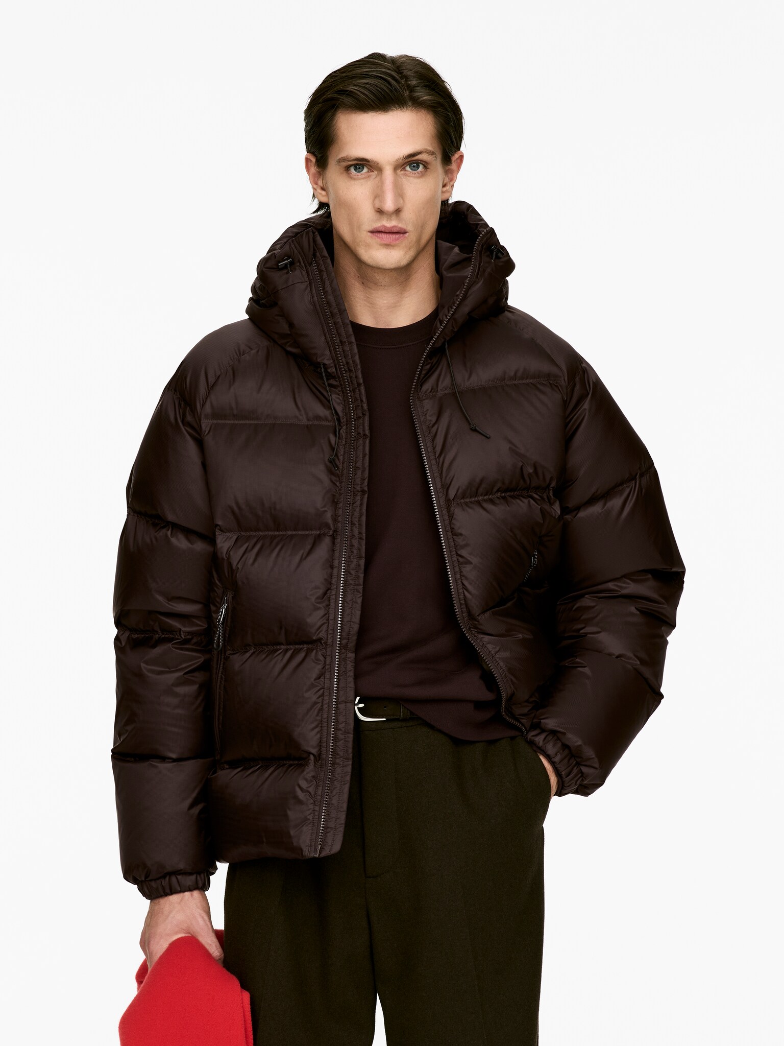 Veste de sport Upcycled Down - Marron foncé/Noir/Vert foncé/Orange - 4