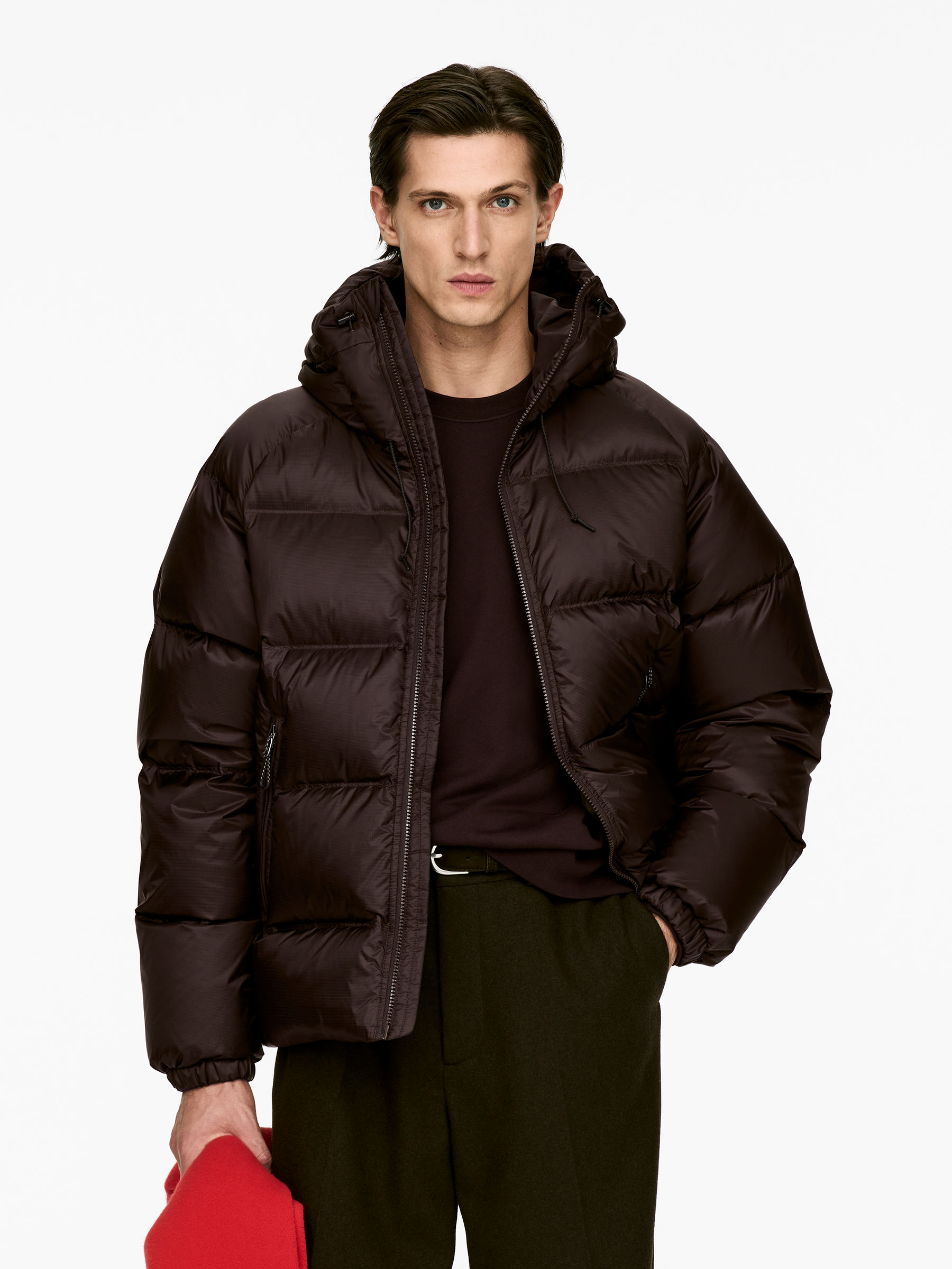 Upcycled Down Sporty Jacket - Dark Brown - Regular fit - Men - StillMedia/Lookbook - 5