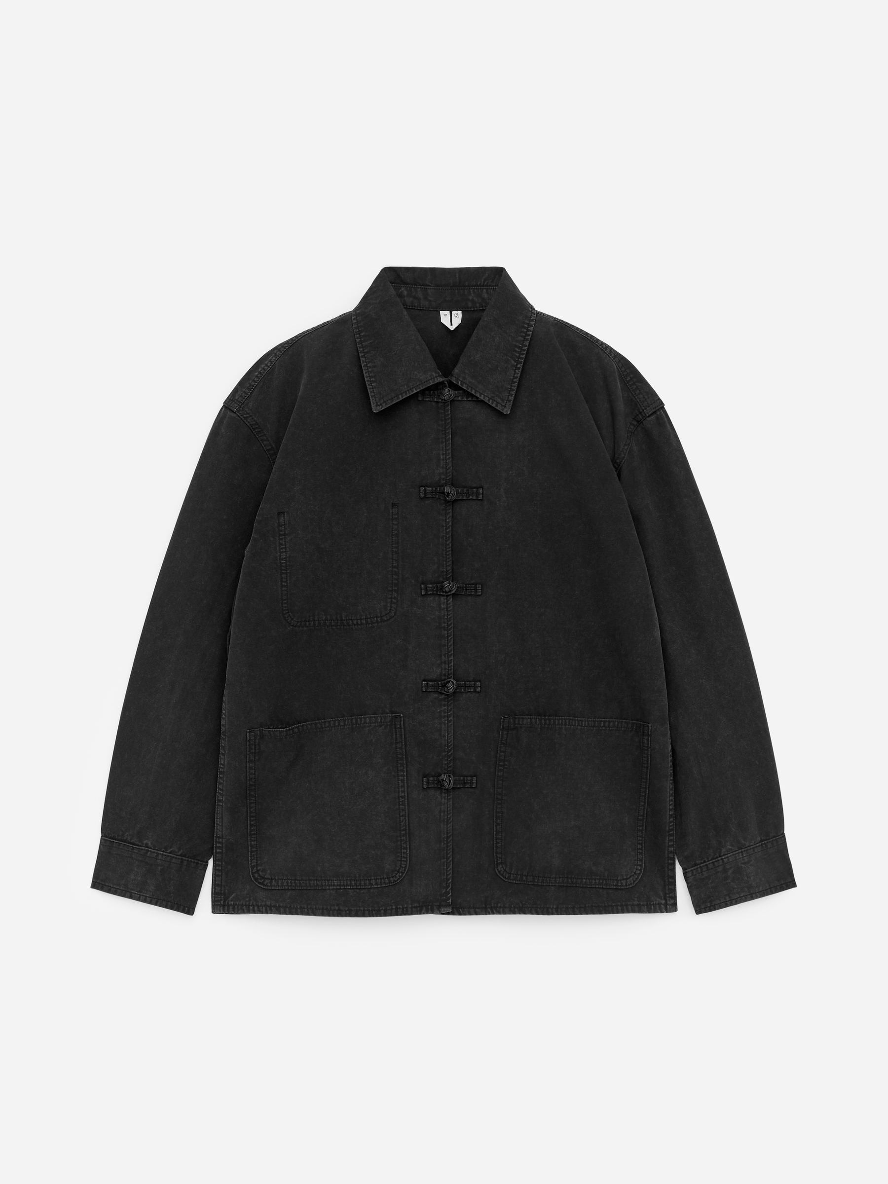 Knot-Button Overshirt - Black - Regular fit - Women - StillMedia/DescriptiveStillLife - 1