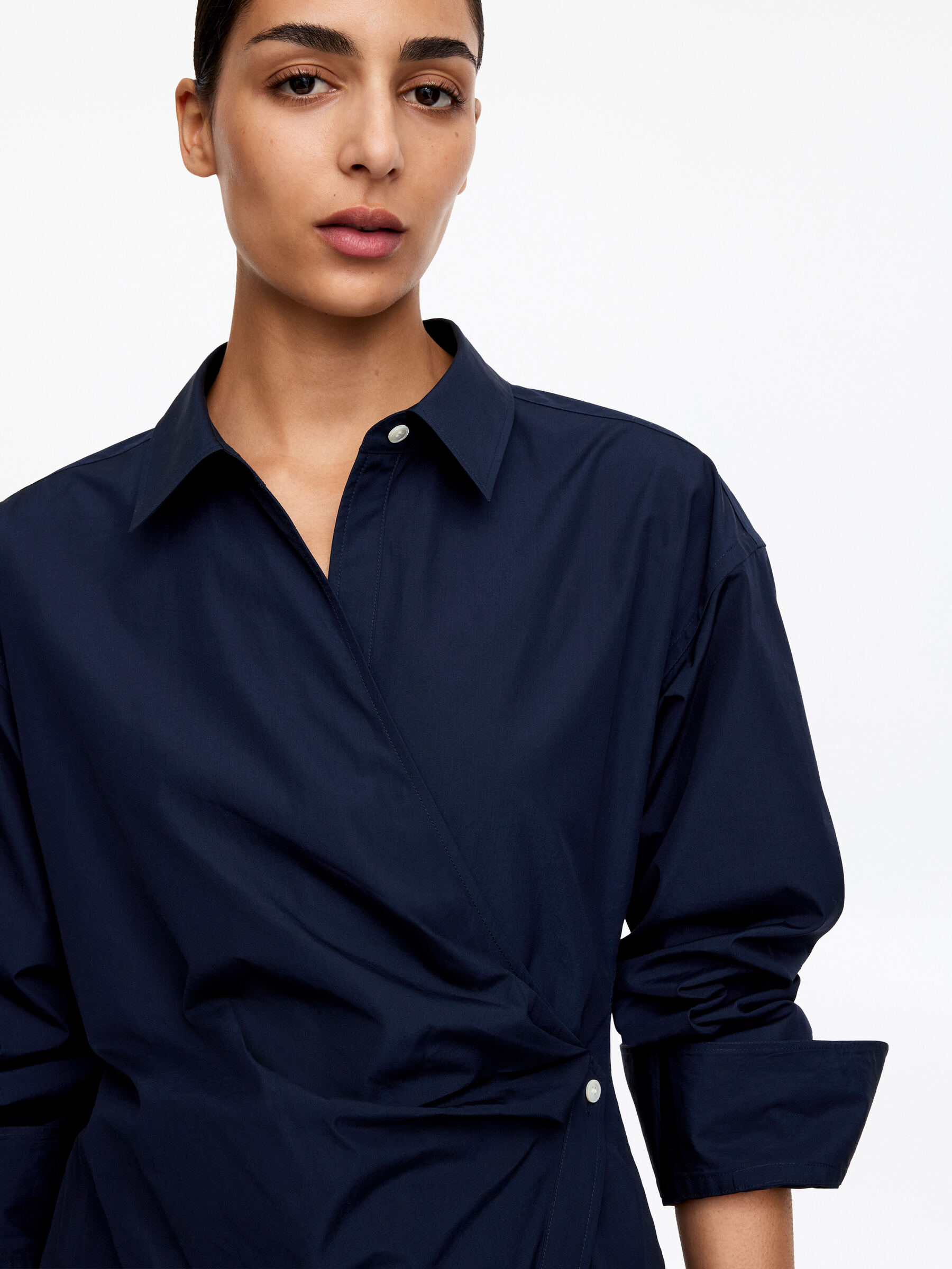 Wrap Shirt - Dark Blue - Slim fit - Women - StillMedia/Lookbook - 8