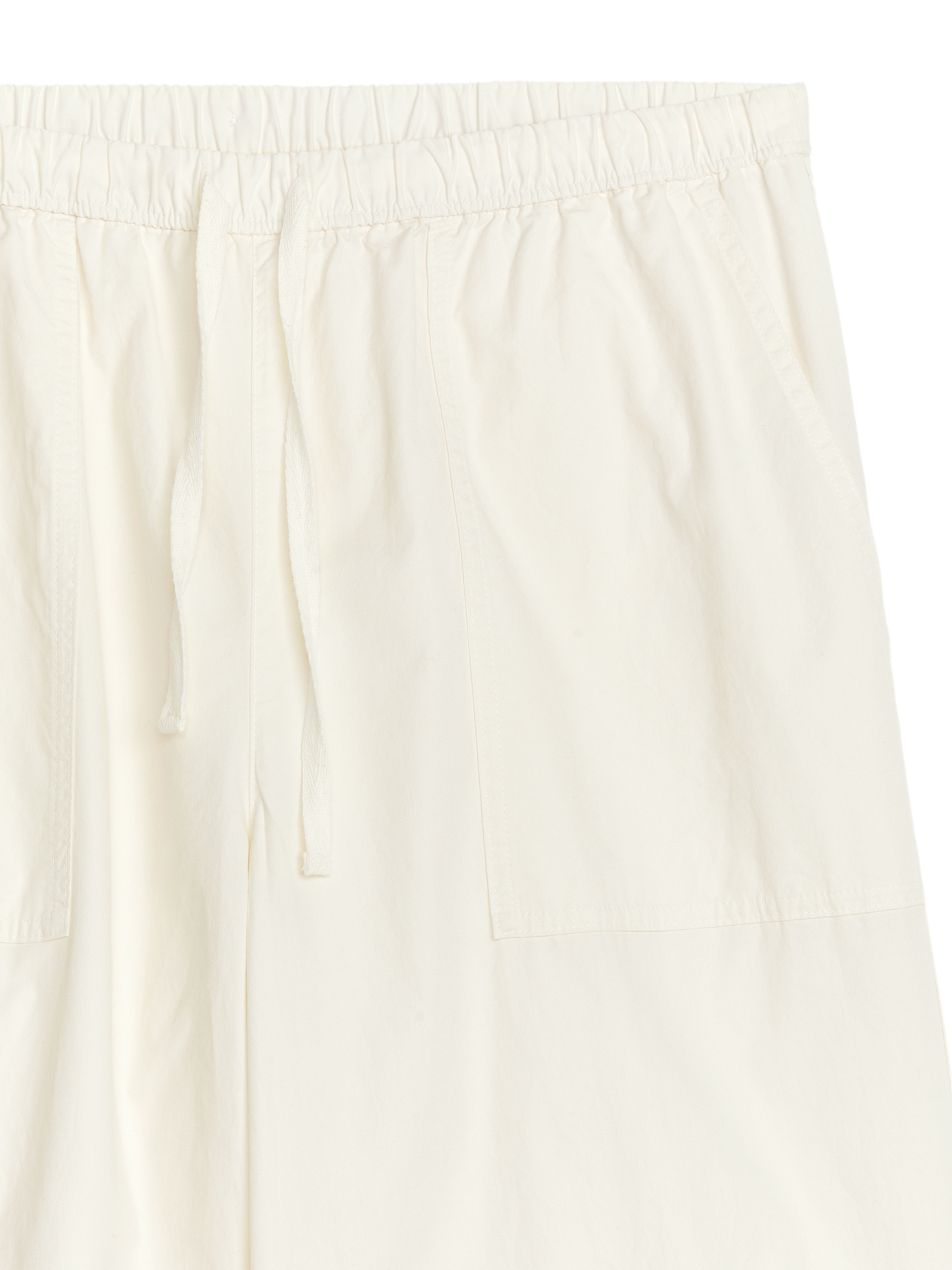 Hose aus gewaschener Baumwolle - Cremeweiß - Loose Fit - Damen - StillMedia/DescriptiveStillLife - 1