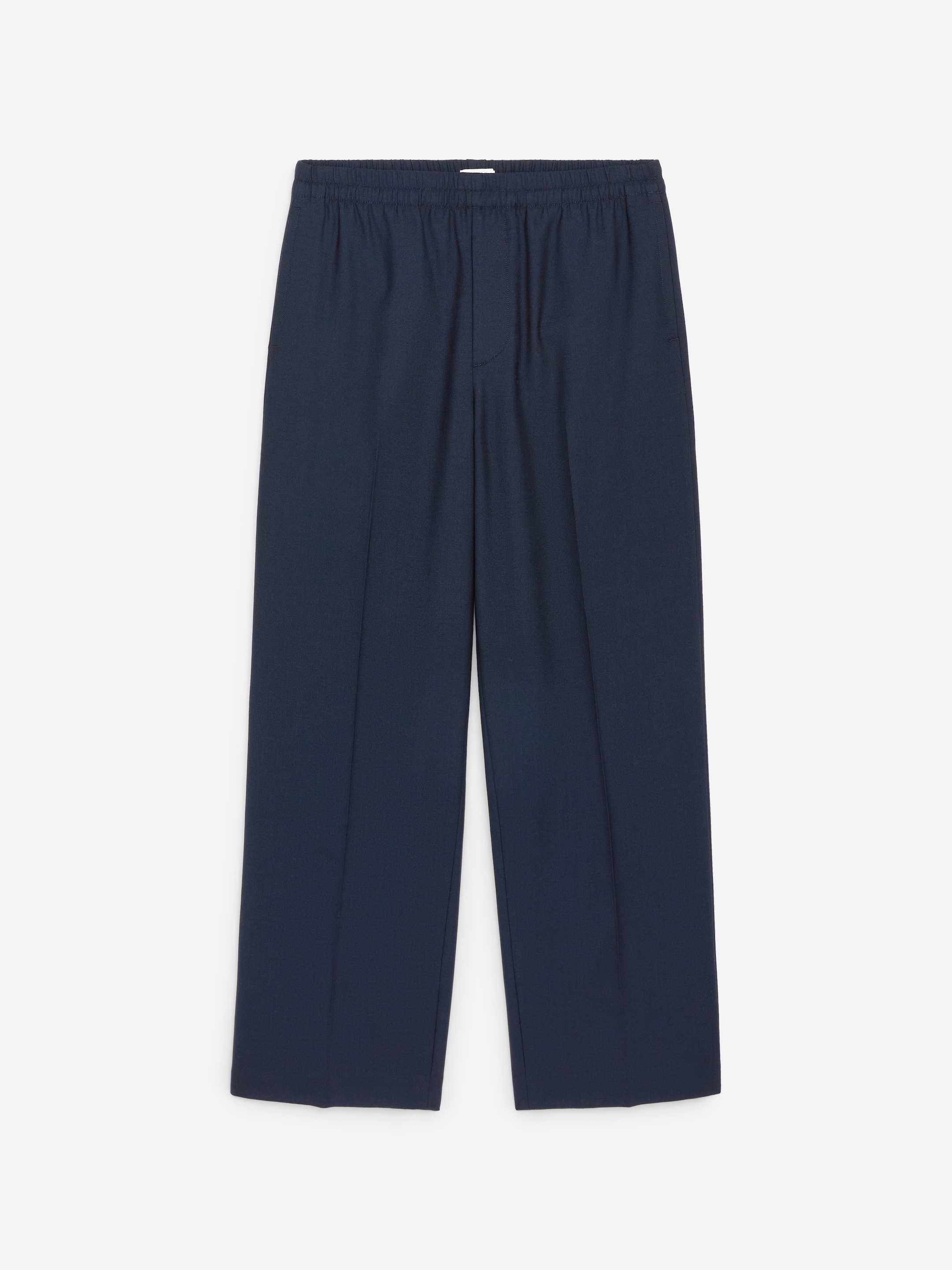 Pantaloni pull on in hopsack a gamba larga - Blu scuro - Loose fit - Men - StillMedia/DescriptiveStillLife - 1
