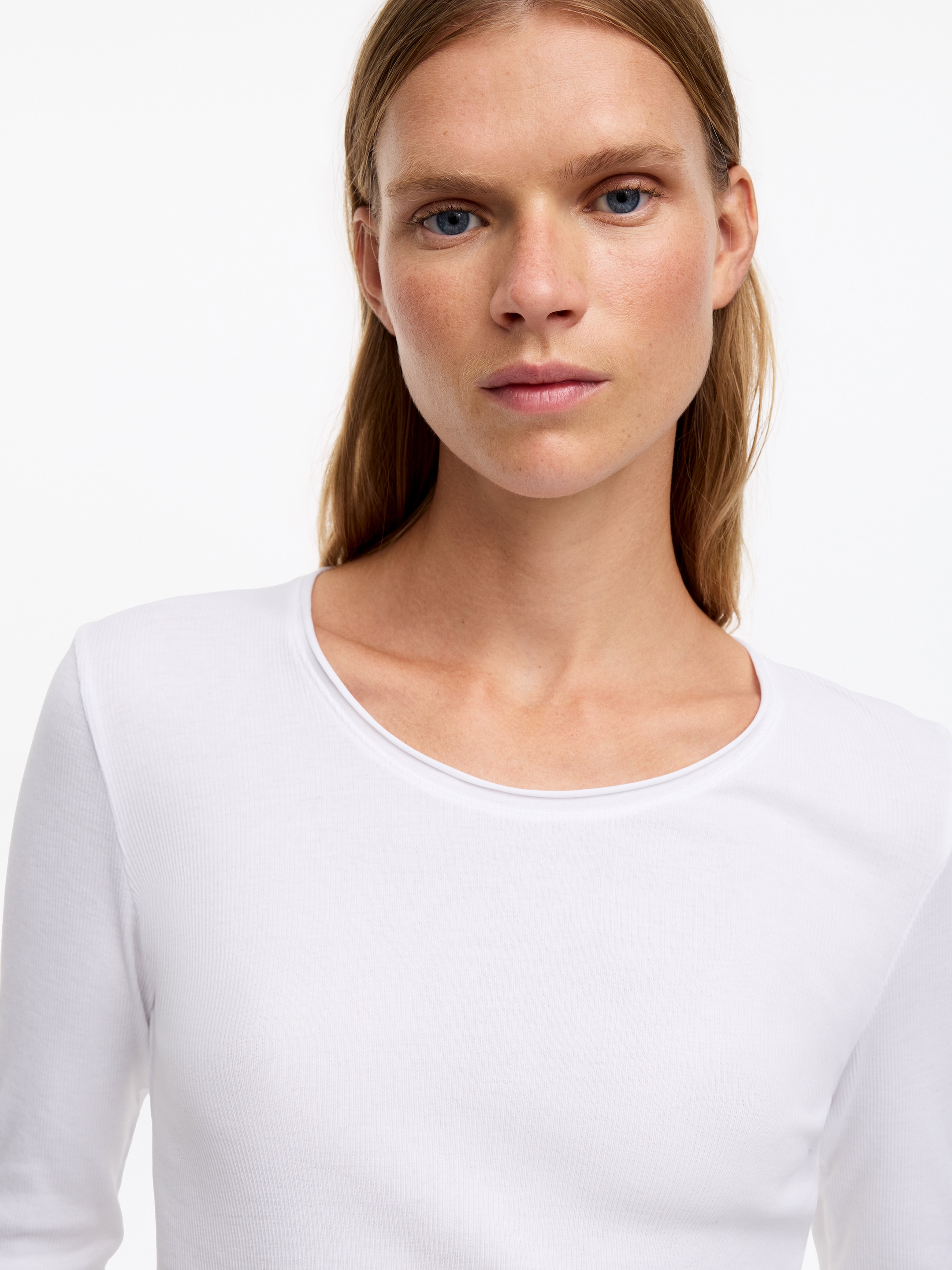 Rib Cotton Top - White - Slim fit - women - StillMedia/Lookbook - 2