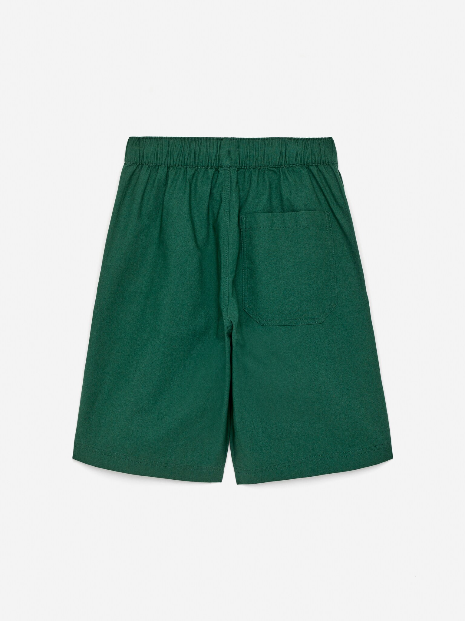 Relaxed Cotton Shorts - Dark Green - 2