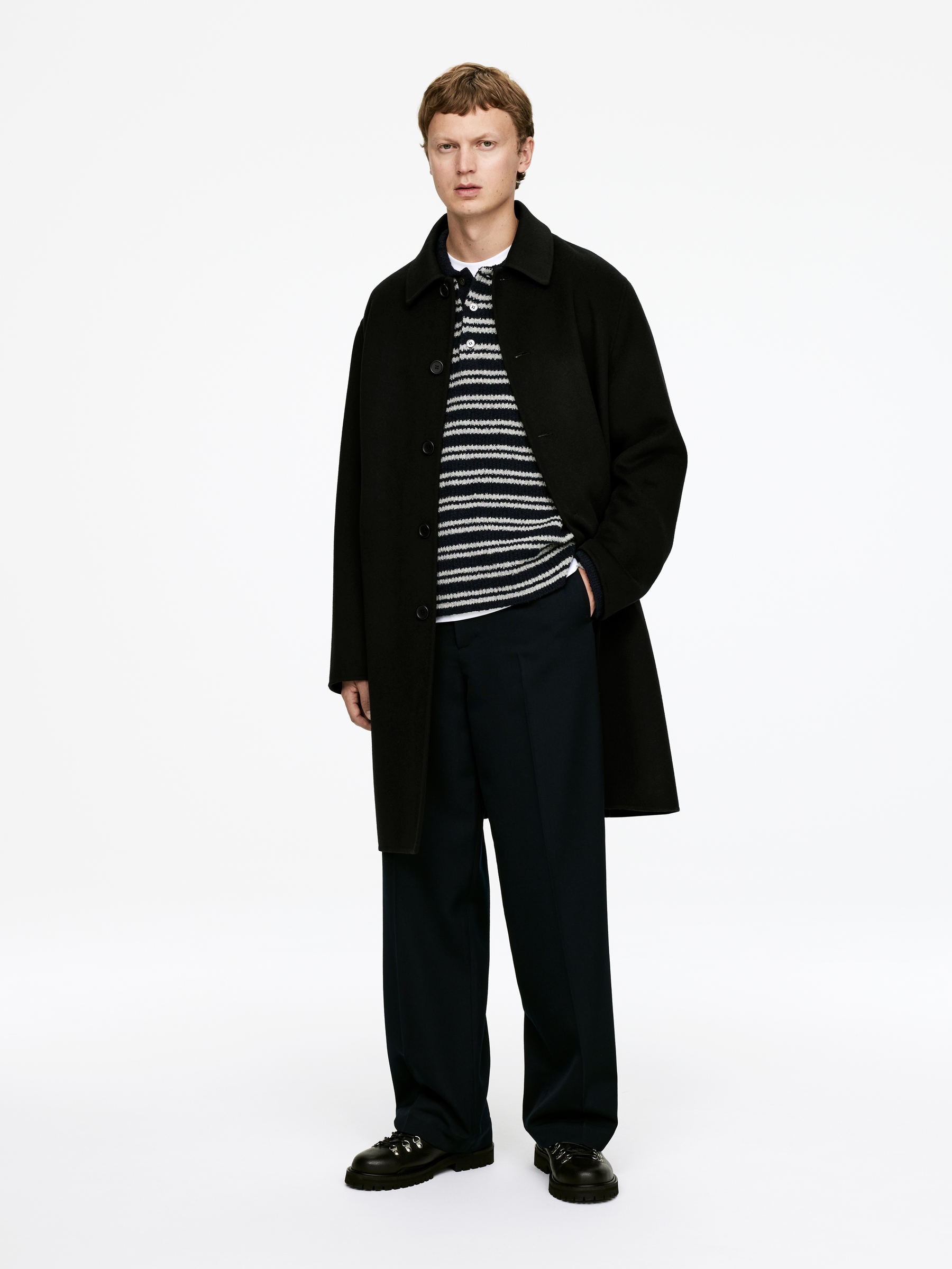 Double-Face Wool Coat - Black - Relaxed fit - Men - StillMedia/Lookbook - 4