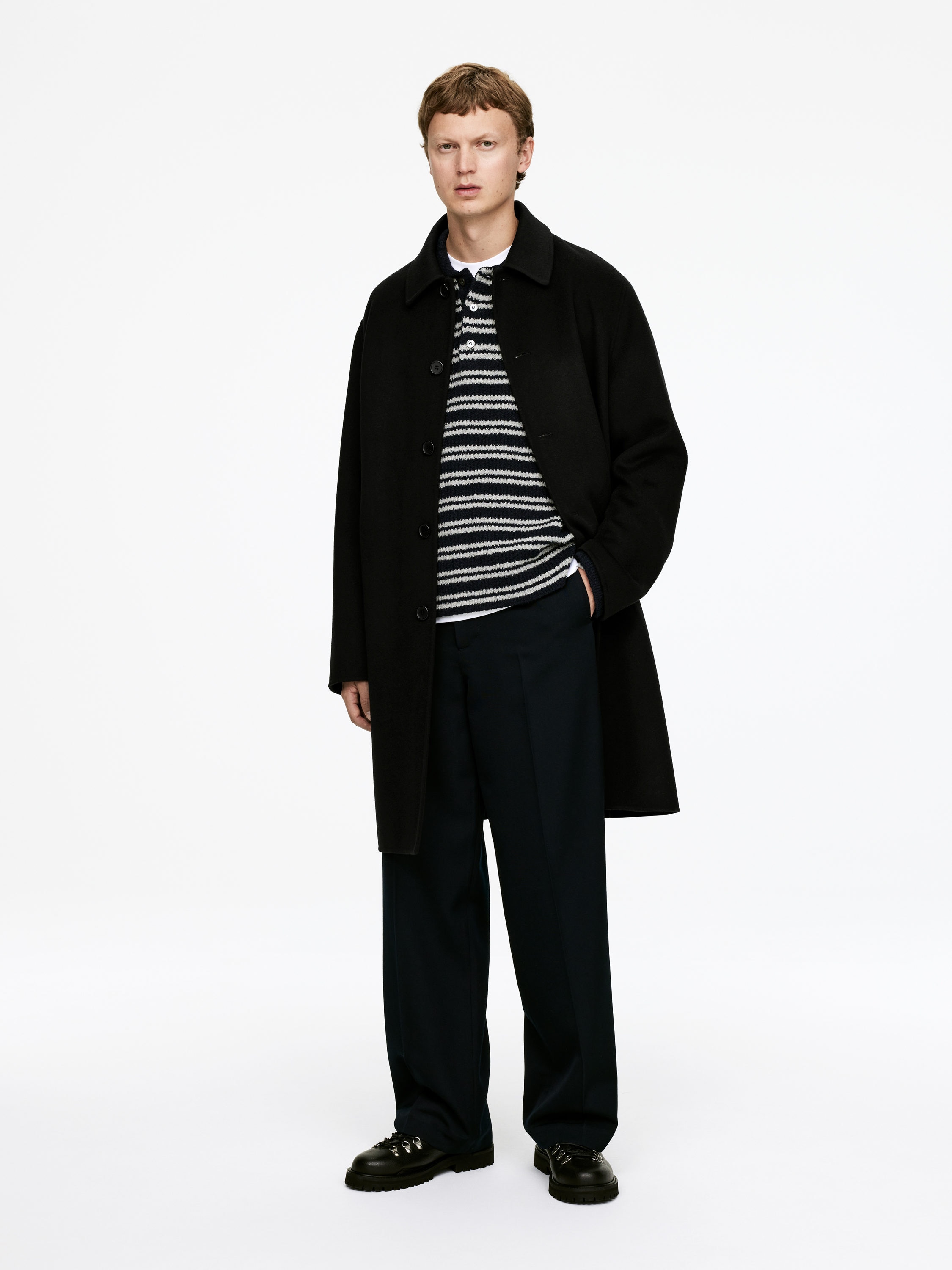Double-Face Wool Coat-#272627-16512