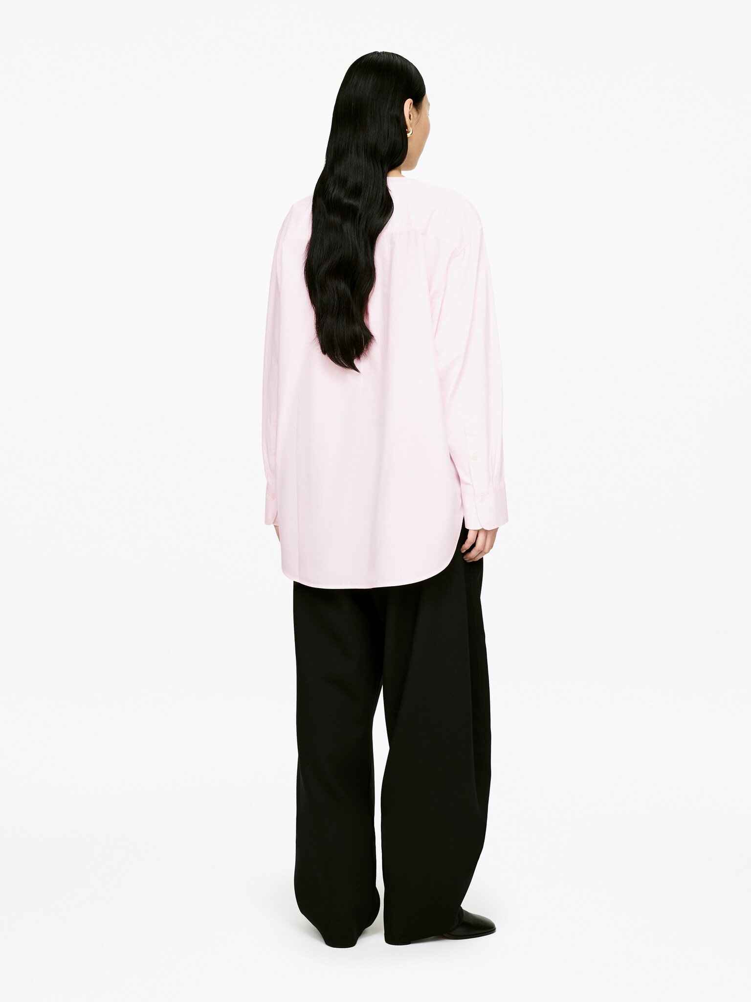 T-shirt à manches longues style chemise - Rose clair - 5