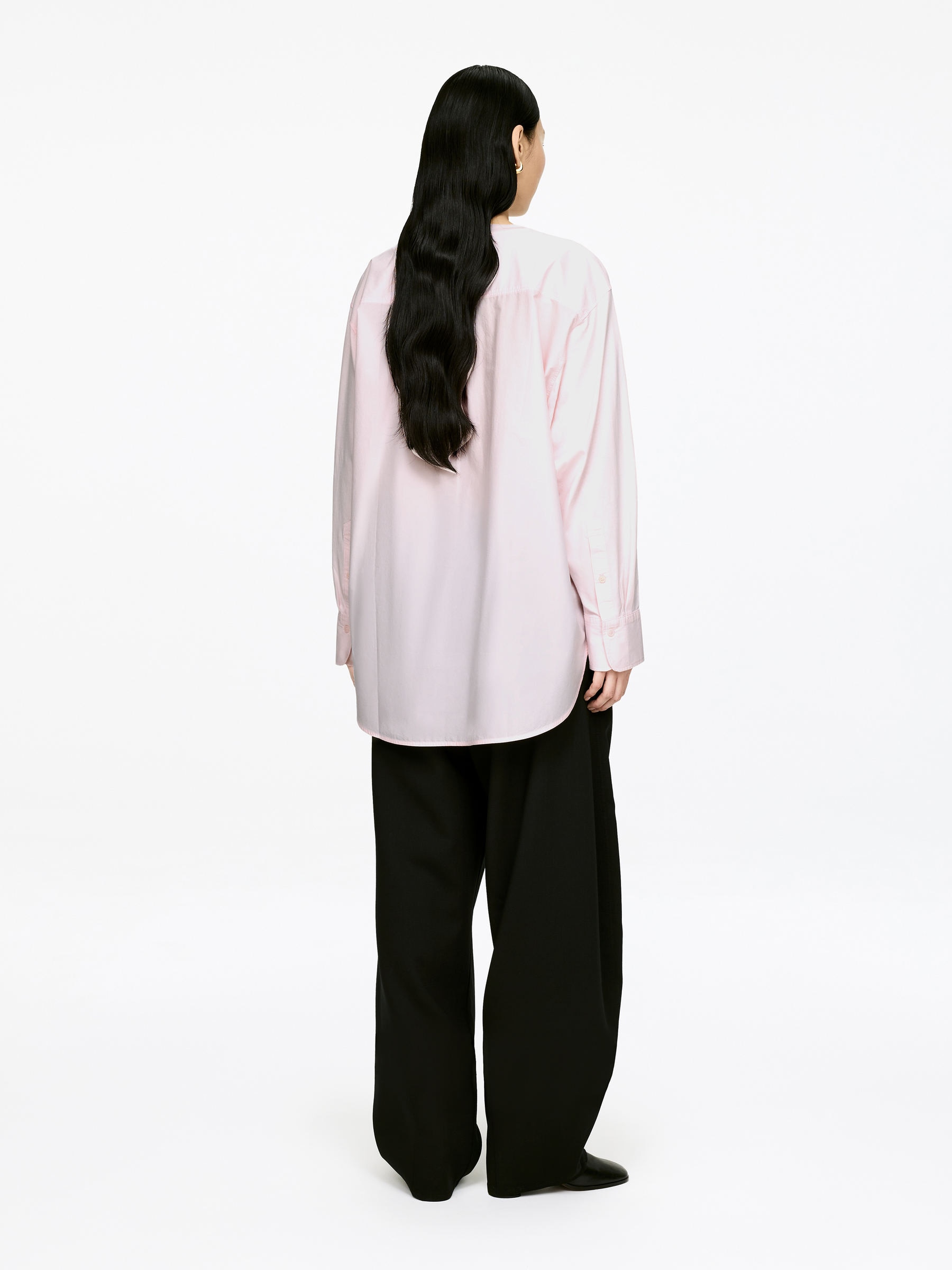Shirt-Detail Long-Sleeve T-Shirt - Light Pink - Regular fit - Women - StillMedia/Lookbook - 3