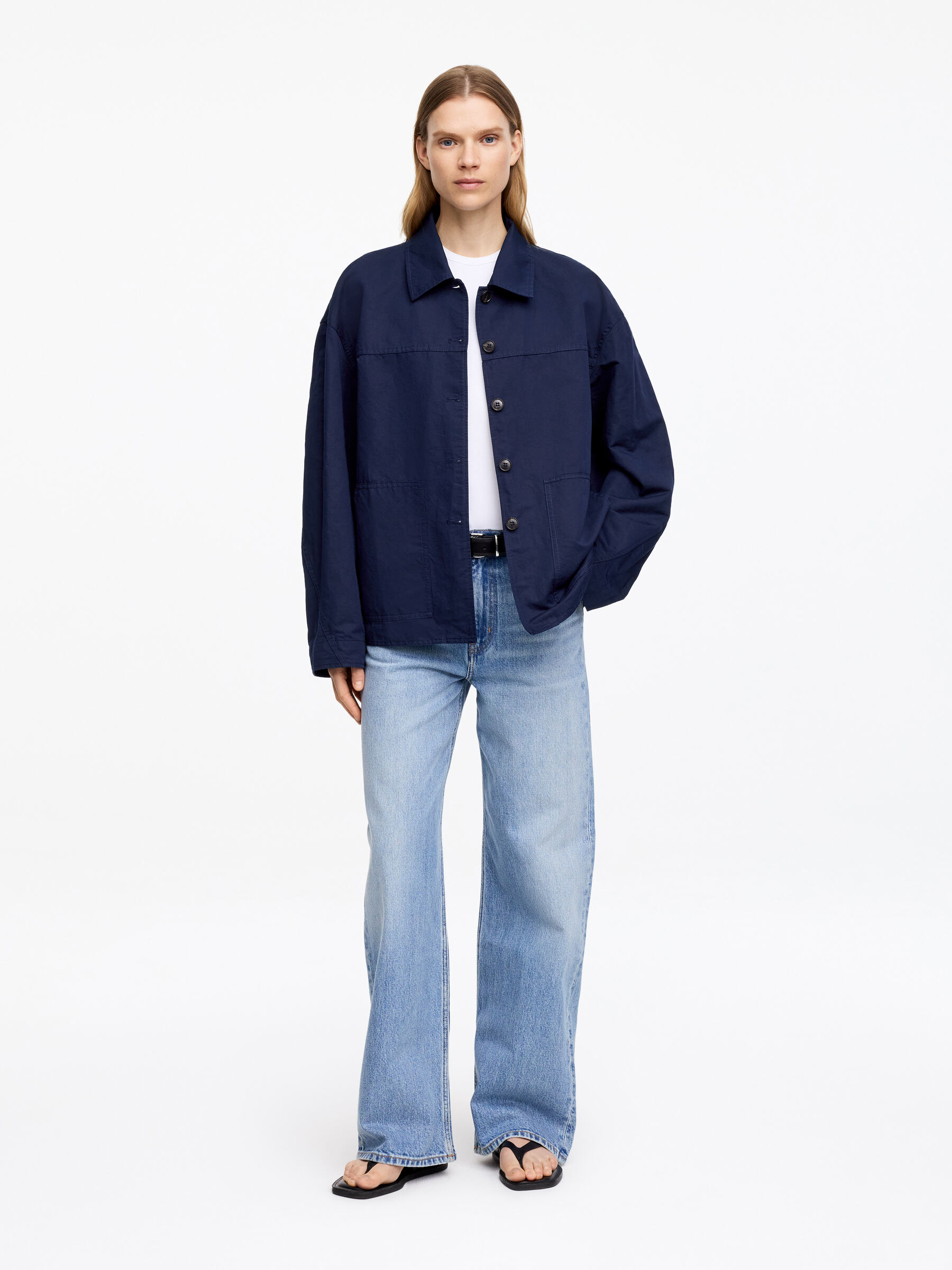Linen-Cotton Overshirt-#21273C-18941