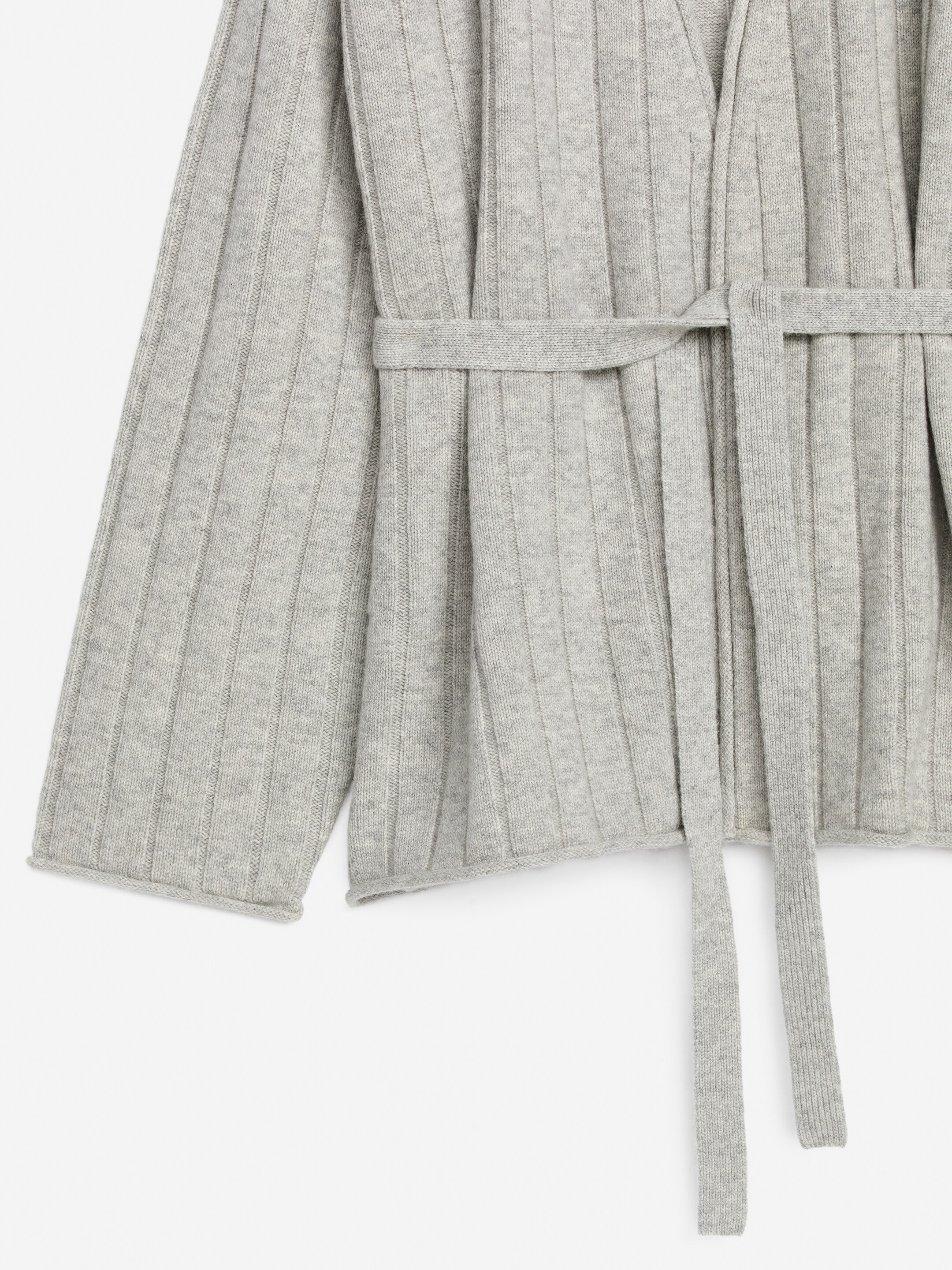 View larger image: Cashmere-Wool Belted Cardigan - Light Grey - Ladies | H&M GB 2