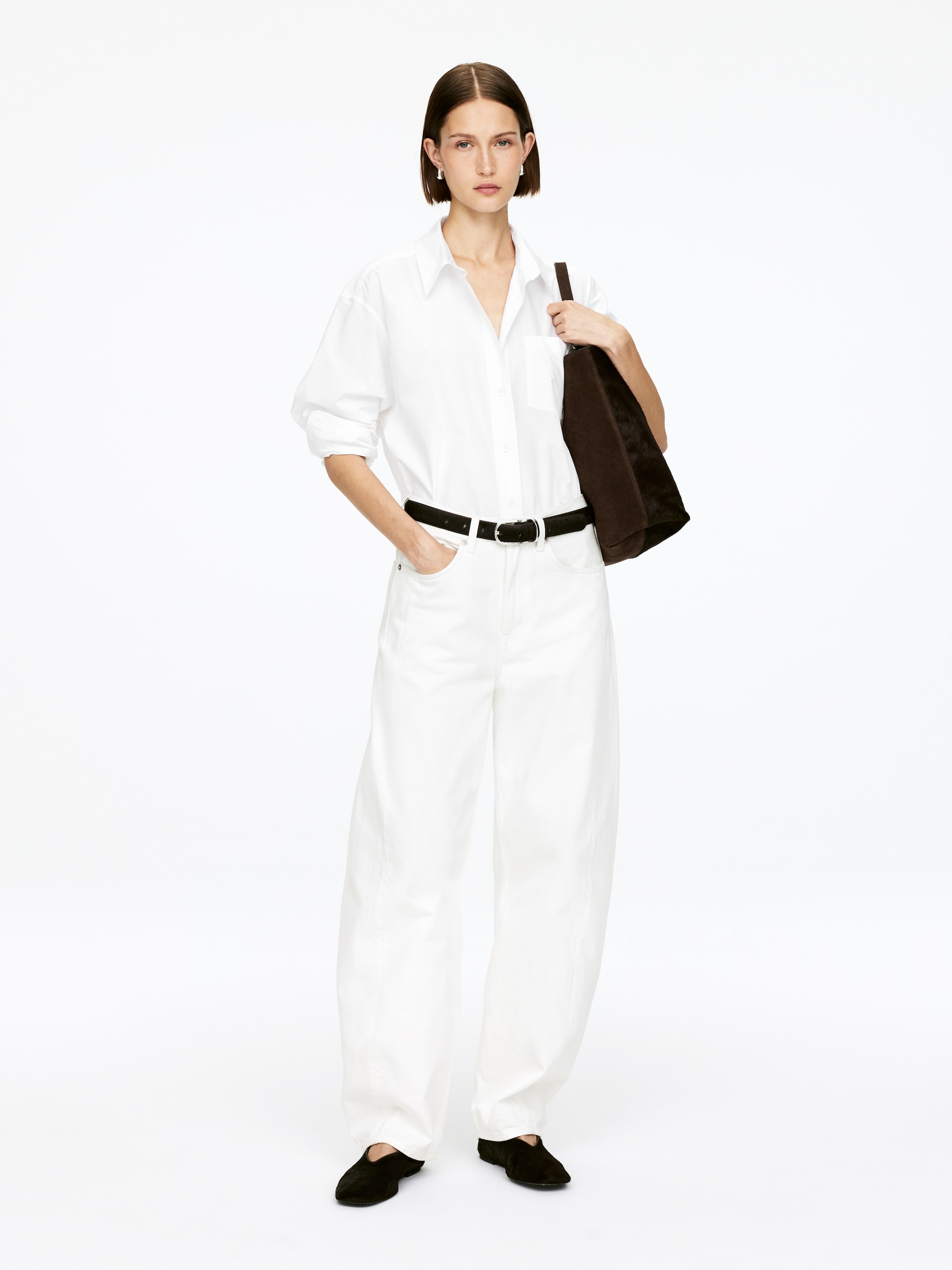 Visa större bild: Toteväska i läder och mocka - Brun - DAM | H&M SE 1