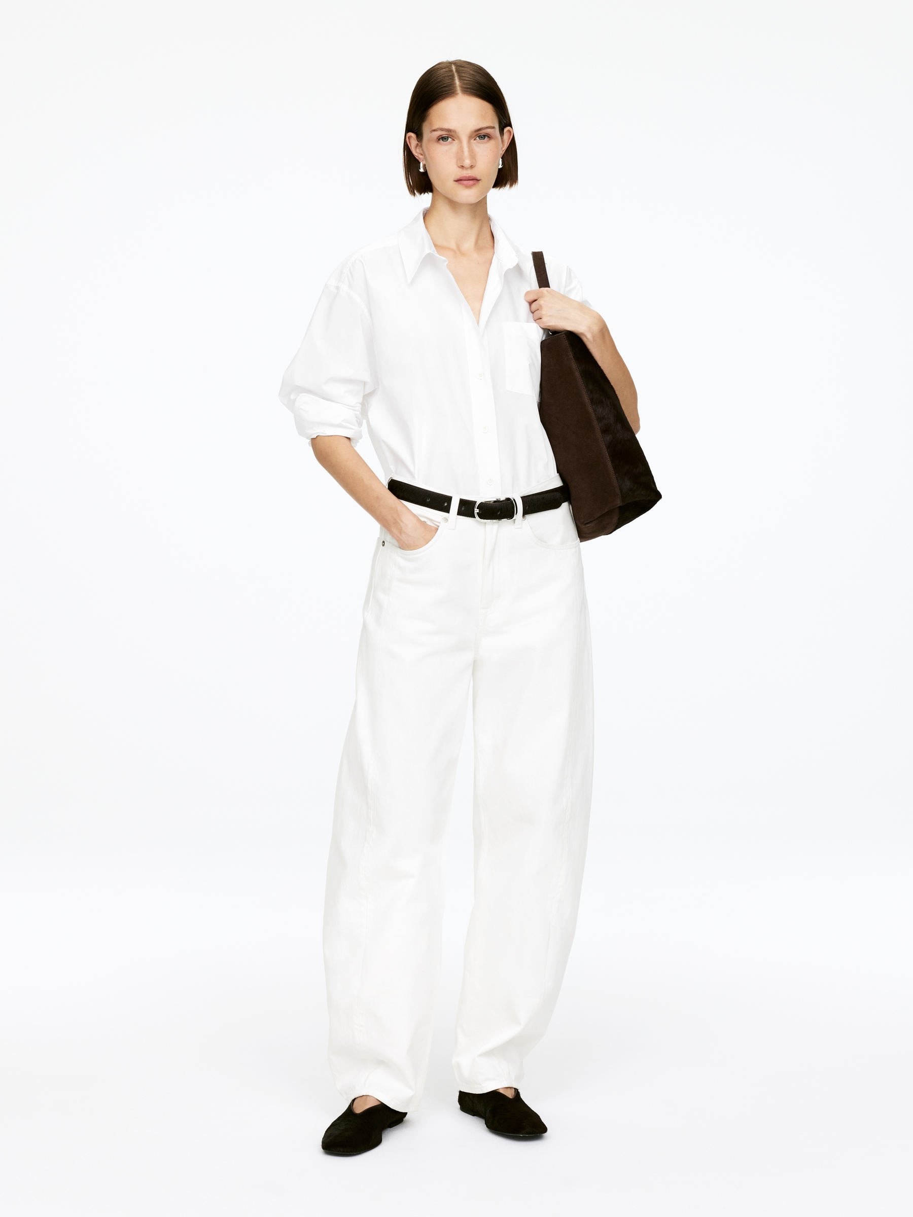 Sac fourre-tout en cuir et daim - Marron - Femme - StillMedia/Lookbook - 6