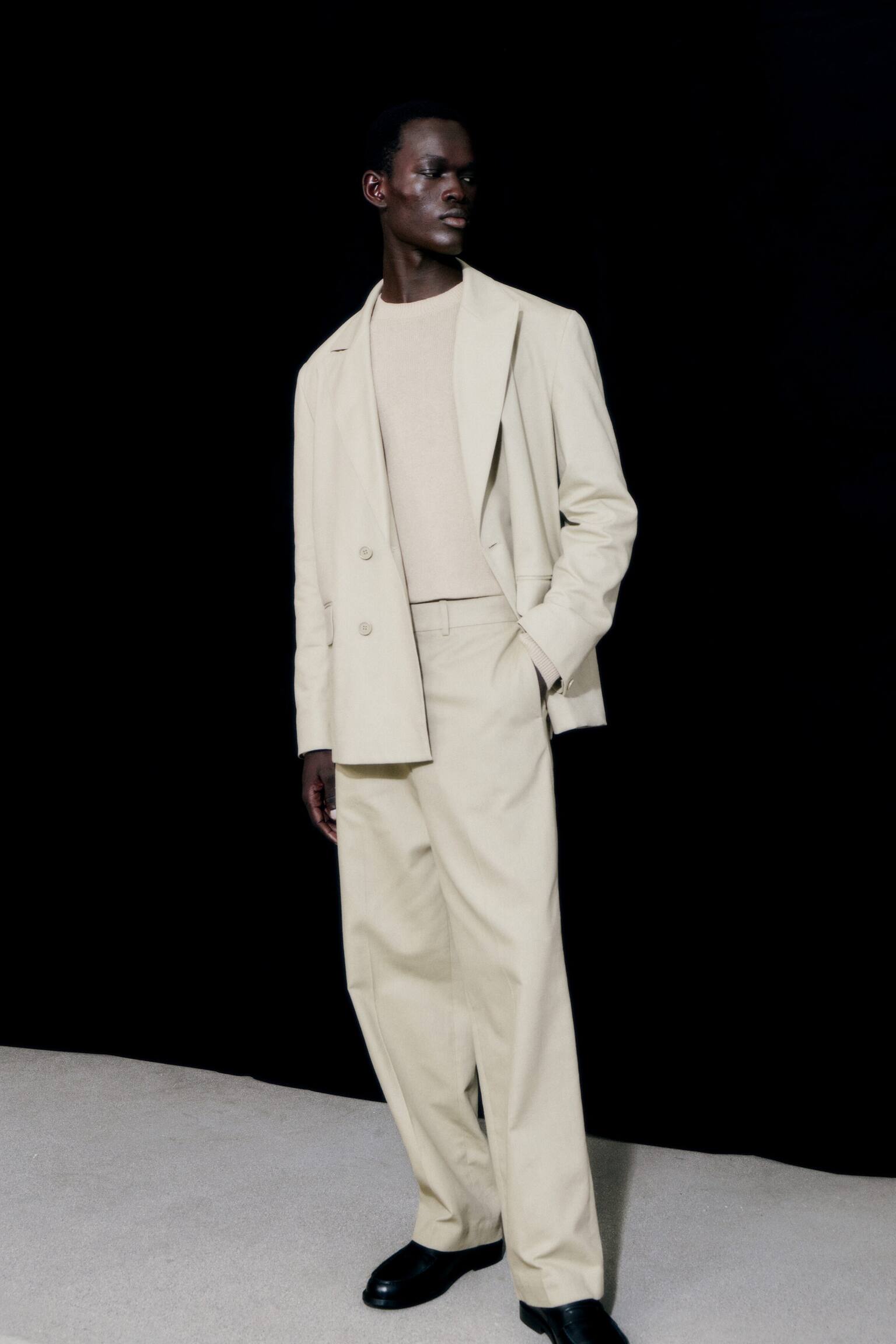 Dwurzędowa marynarka-Jasnobrązowy - 5