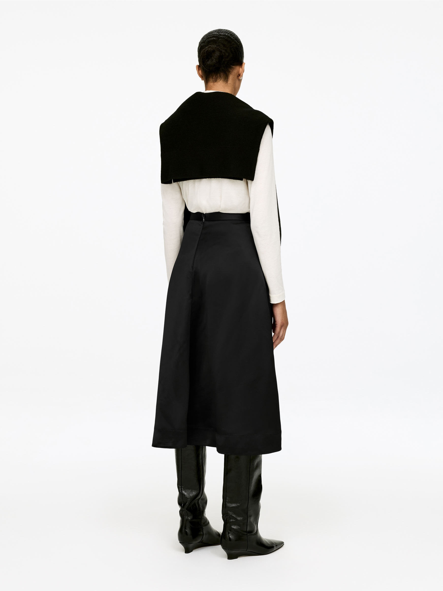 Cirkelskuren satinkjol - Svart - Regular fit - Women - StillMedia/Lookbook - 6