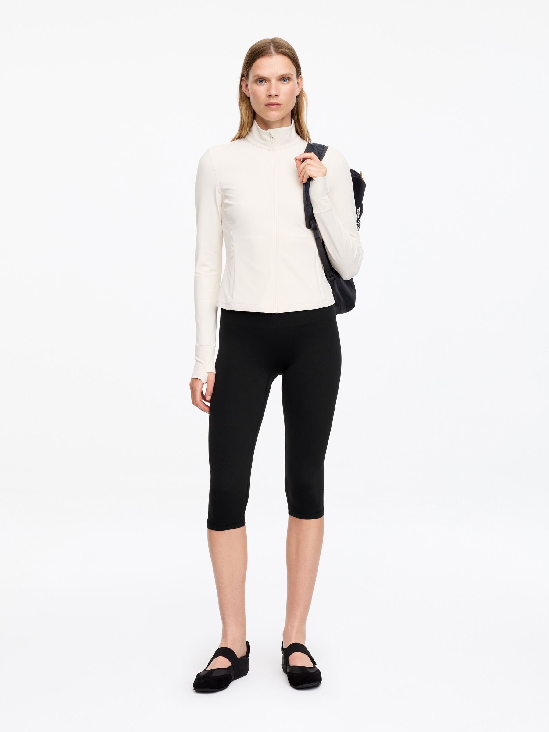 Soft Stretch Capri Leggings-#272627-19489