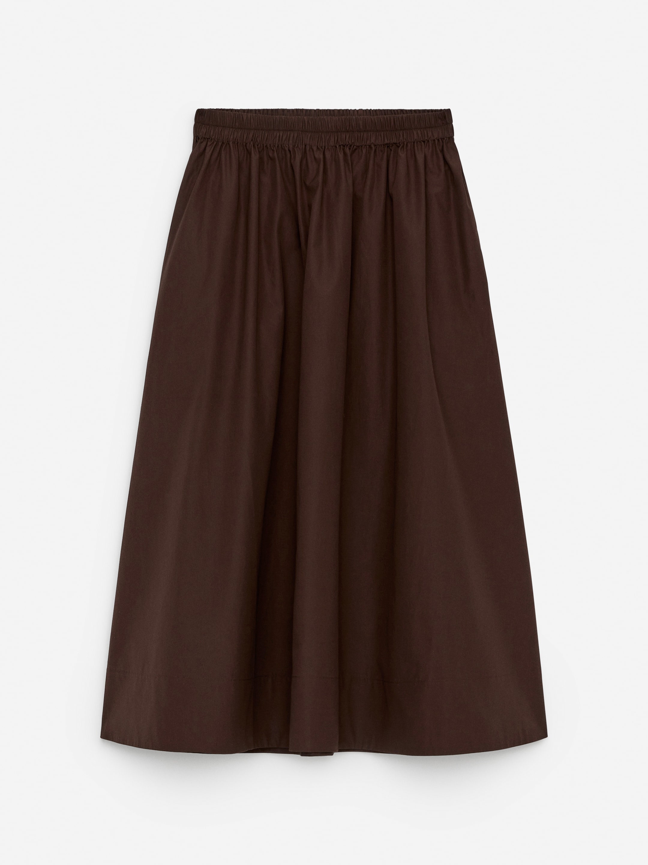Cotton Poplin Skirt-#3C3533-15745