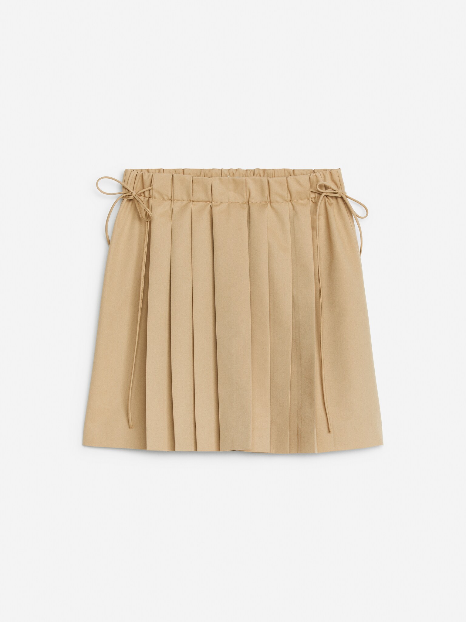 Plissierter Midirock - Beige