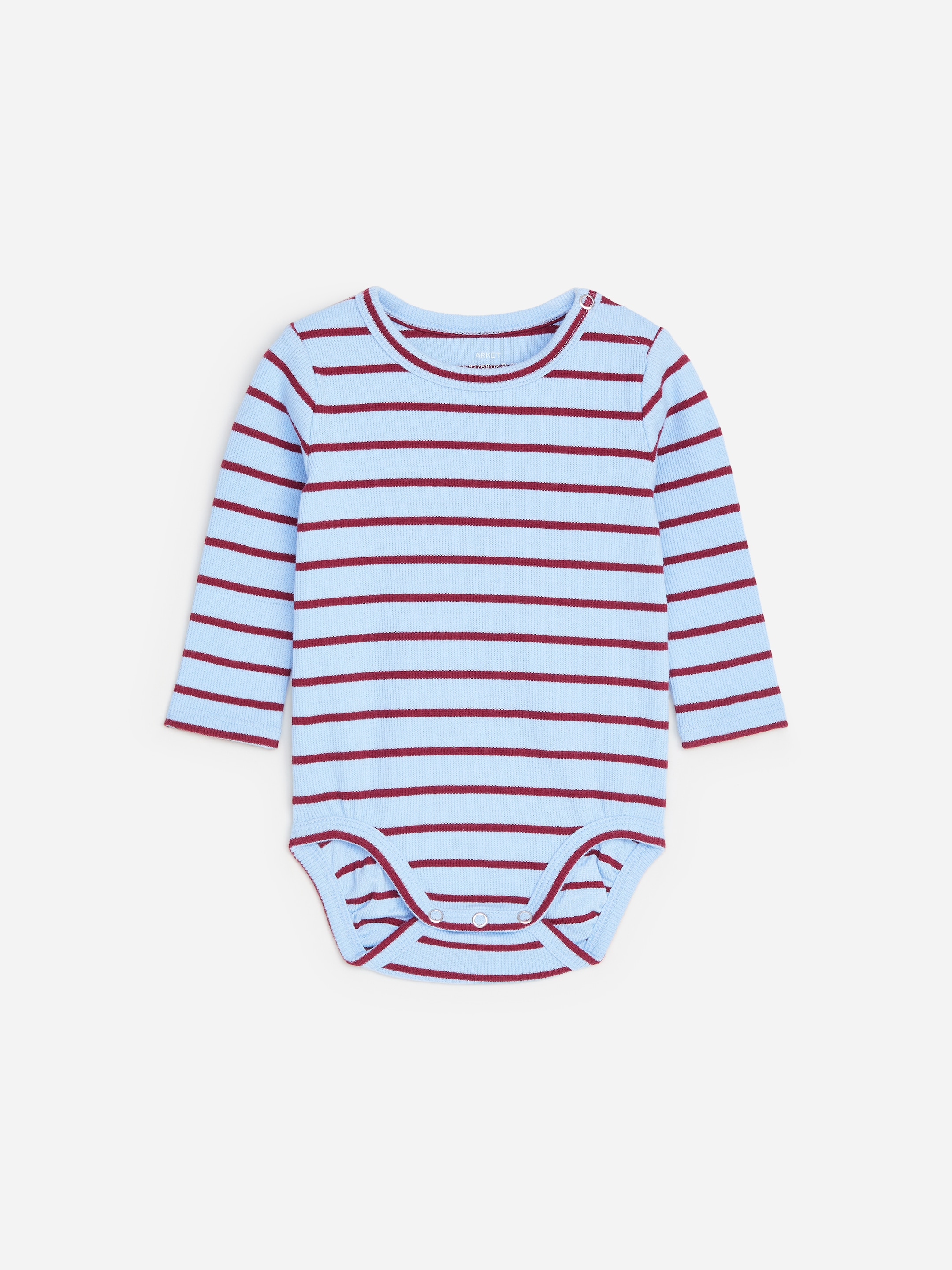 Gerippter Langarmbody-Blue-21009