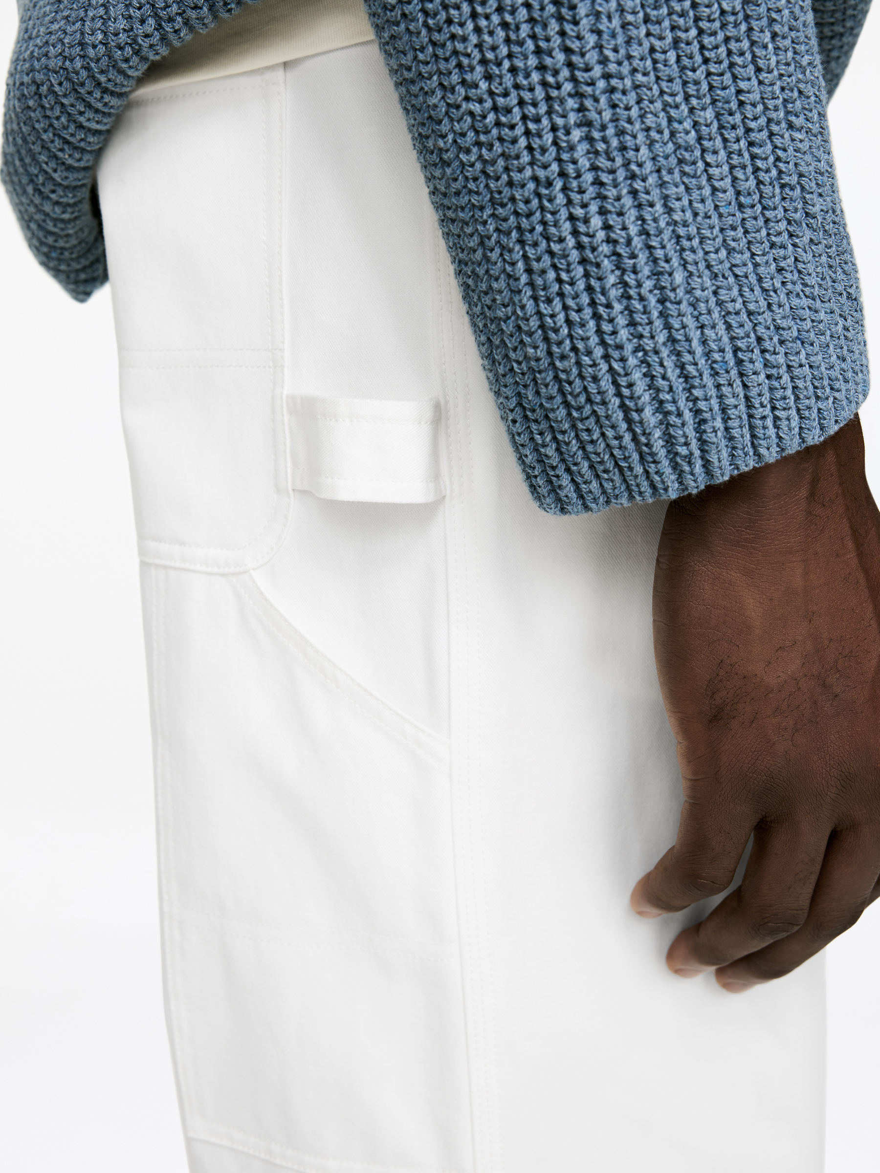 Lockere Canvas-Hose - Cremeweiß - Relaxed Fit - Herren - StillMedia/Lookbook - 1