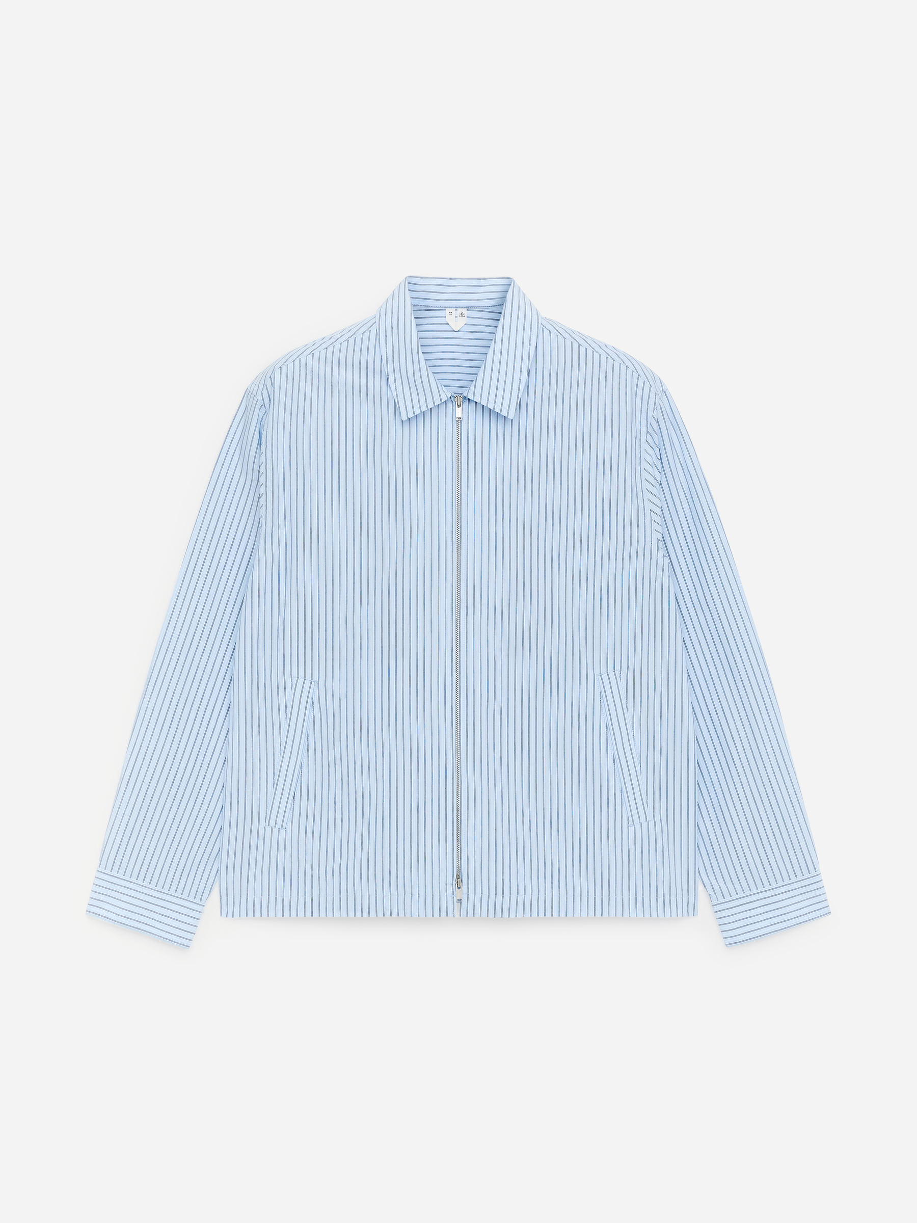 Poplin Drizzler Jacket - White/Striped - Relaxed fit - Men - StillMedia/DescriptiveStillLife - 1