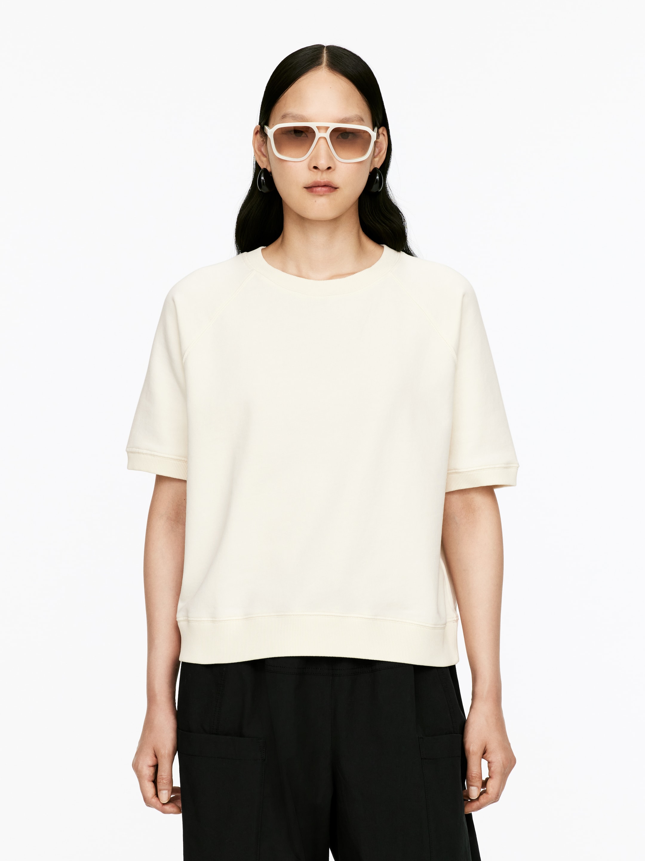 Visualizza immagine più grande: Felpa in spugna francese - Bianco sporco - DONNA | H&M IT 1