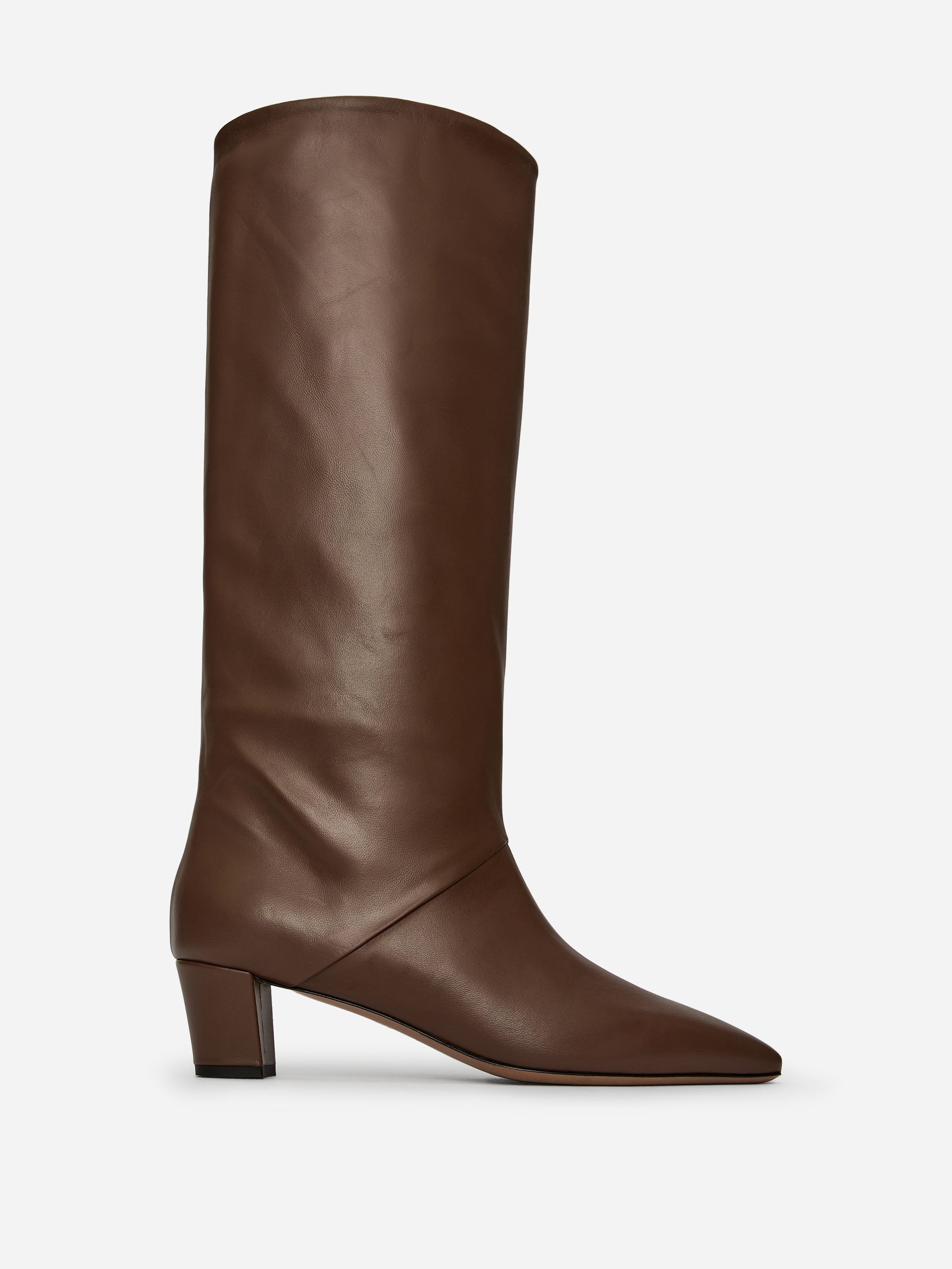 Mid-Calf Leather Boots-#53443C-17550