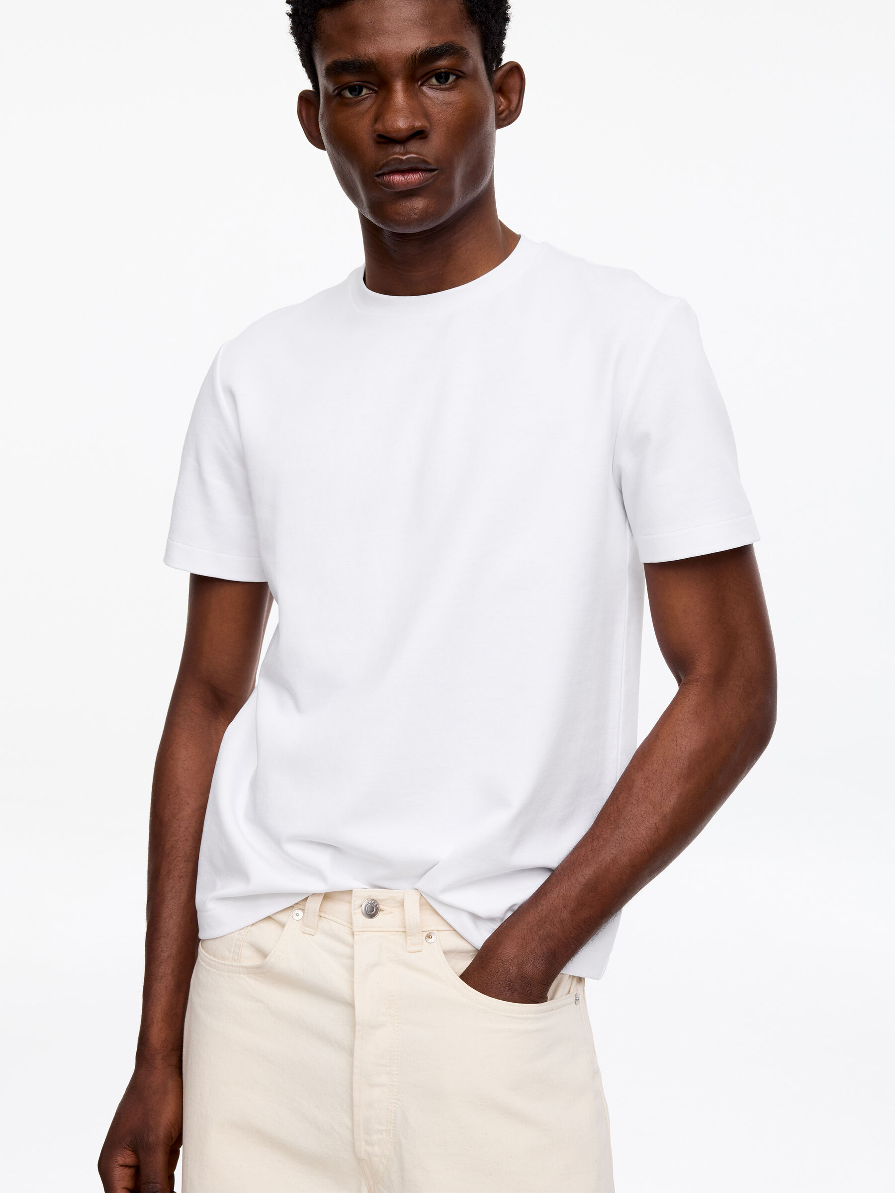 Interlock-T-Shirt mit normaler Passform - Weiß - Regular Fit - Herren - StillMedia/Lookbook - 10