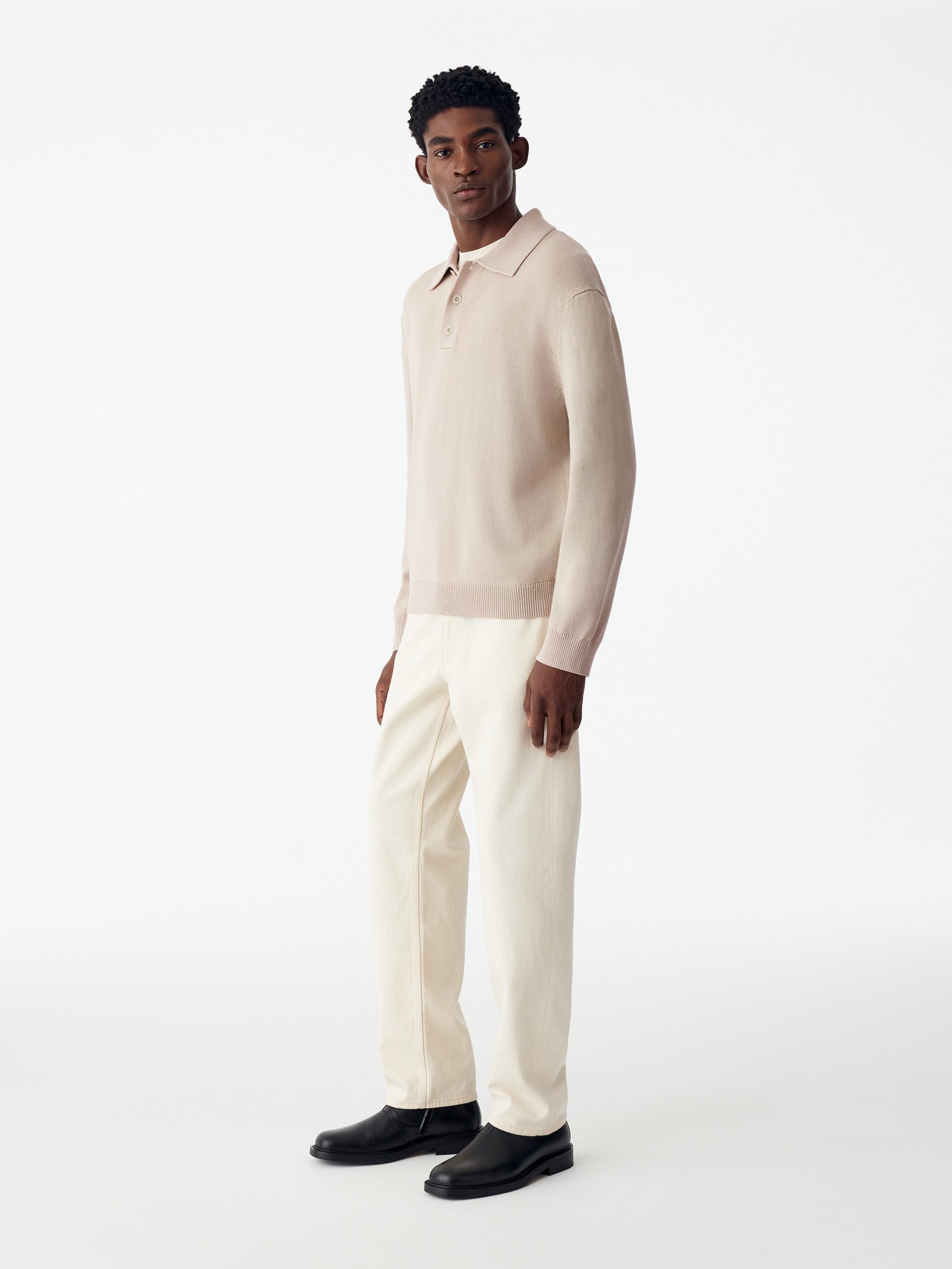 Cotton Lyocell Polo Shirt - Beige - Regular fit - men - StillMedia/Lookbook - 9