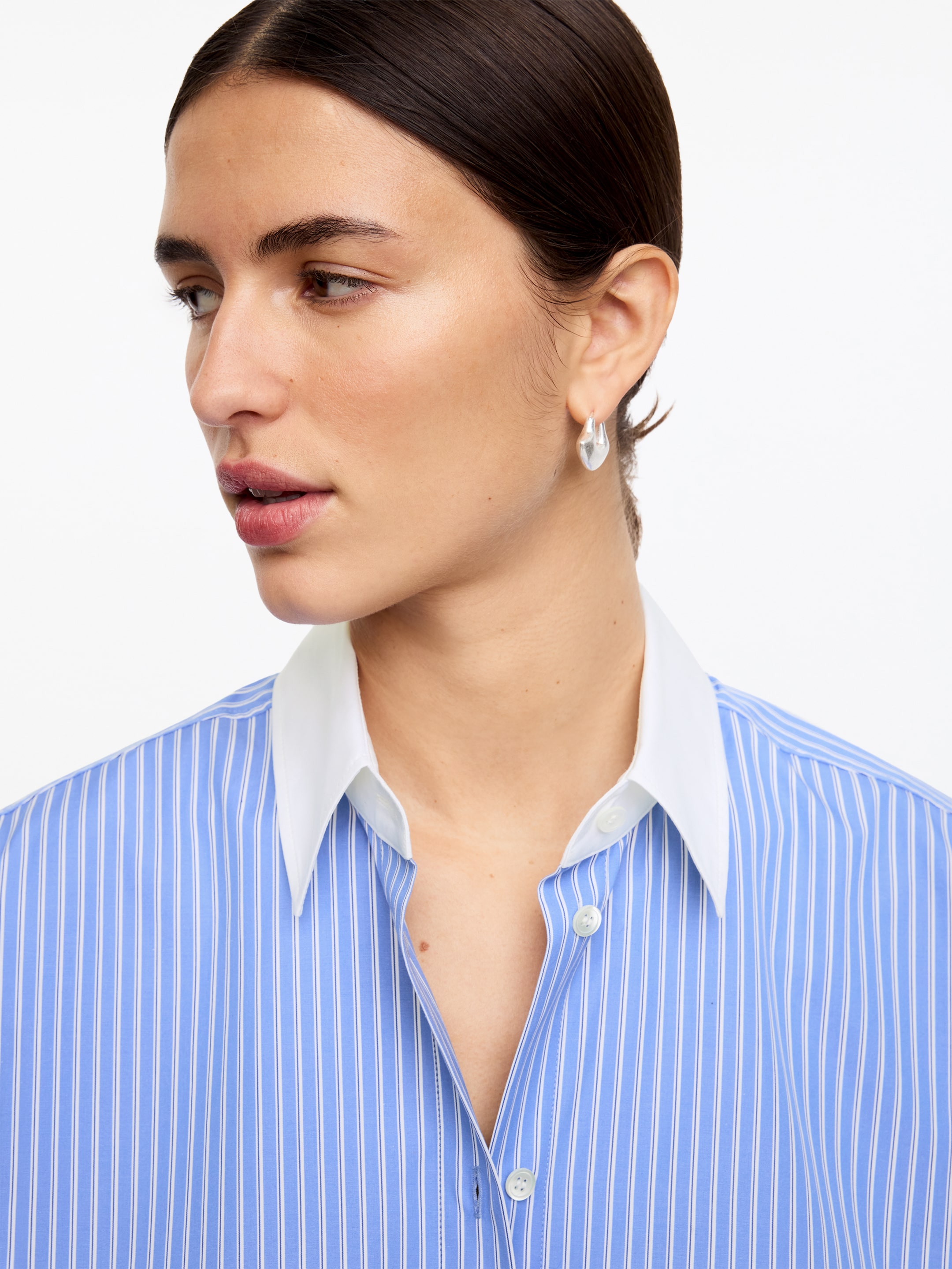 Relaxed-Fit Poplin Shirt - Blue/White - Relaxed fit - Women - StillMedia/Lookbook - 6