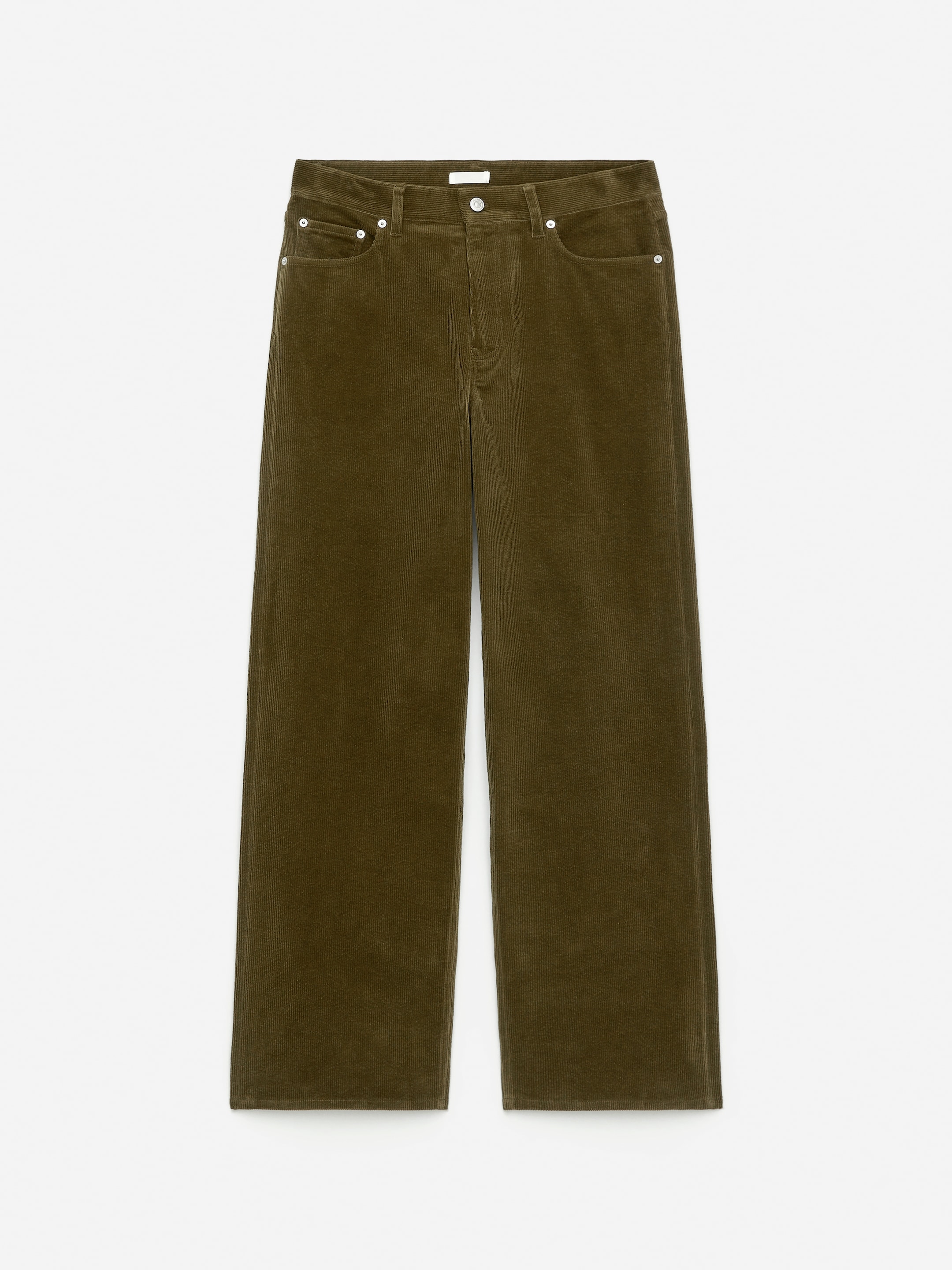 Vis større bilde: CORAL kordfløyelsjeans med vide ben - Mørk khakigrønn - DAME | H&M NO 5