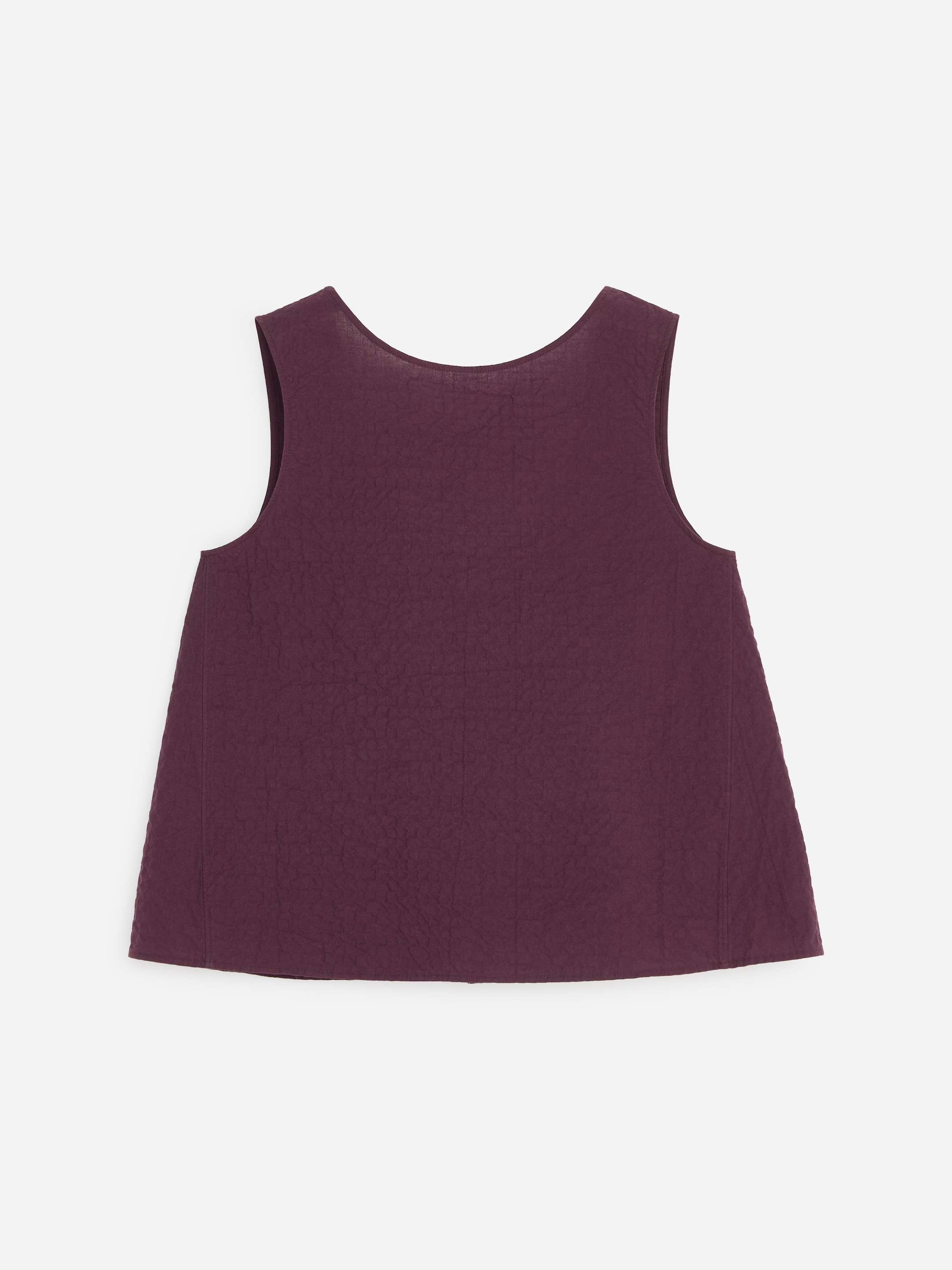 Sleeveless Seersucker Top-Purple-19434