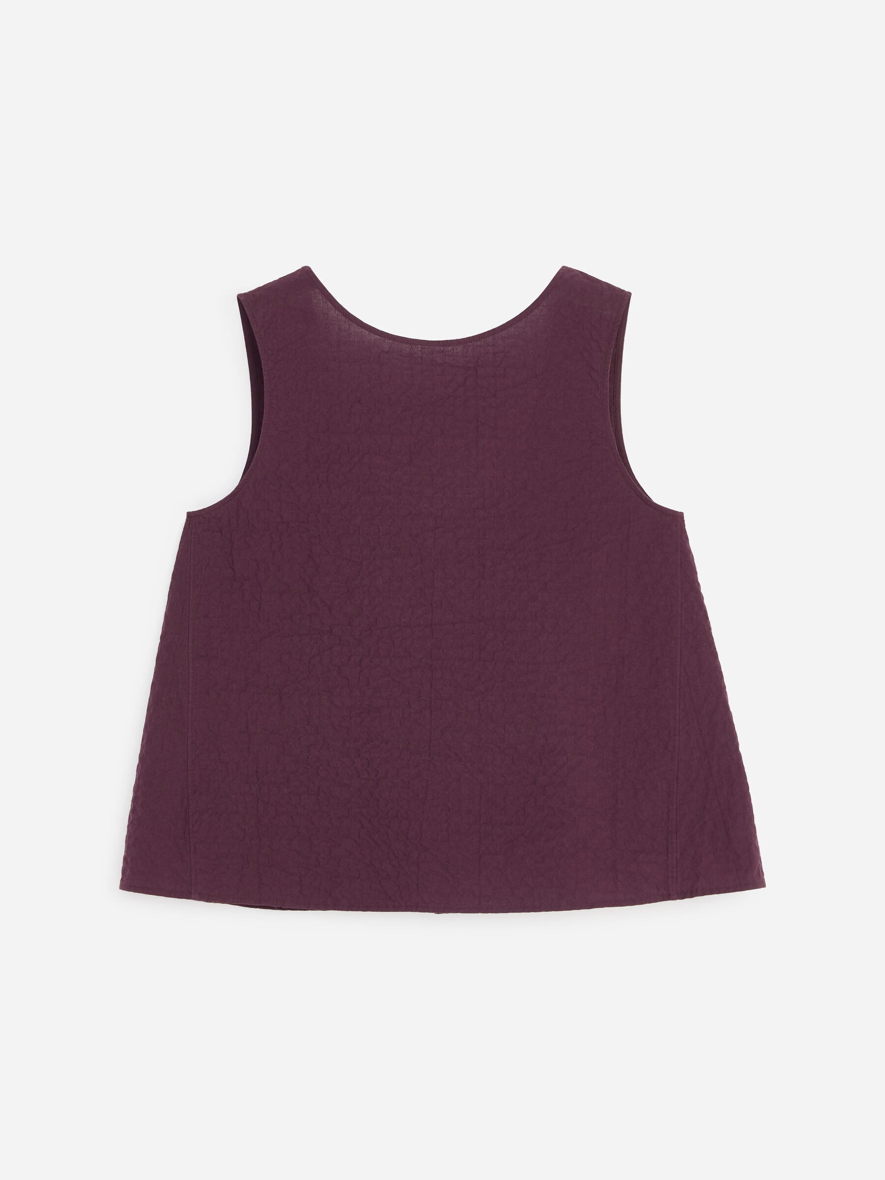 Sleeveless Seersucker Top - Plum - Regular fit - Women - StillMedia/DescriptiveStillLife - 1