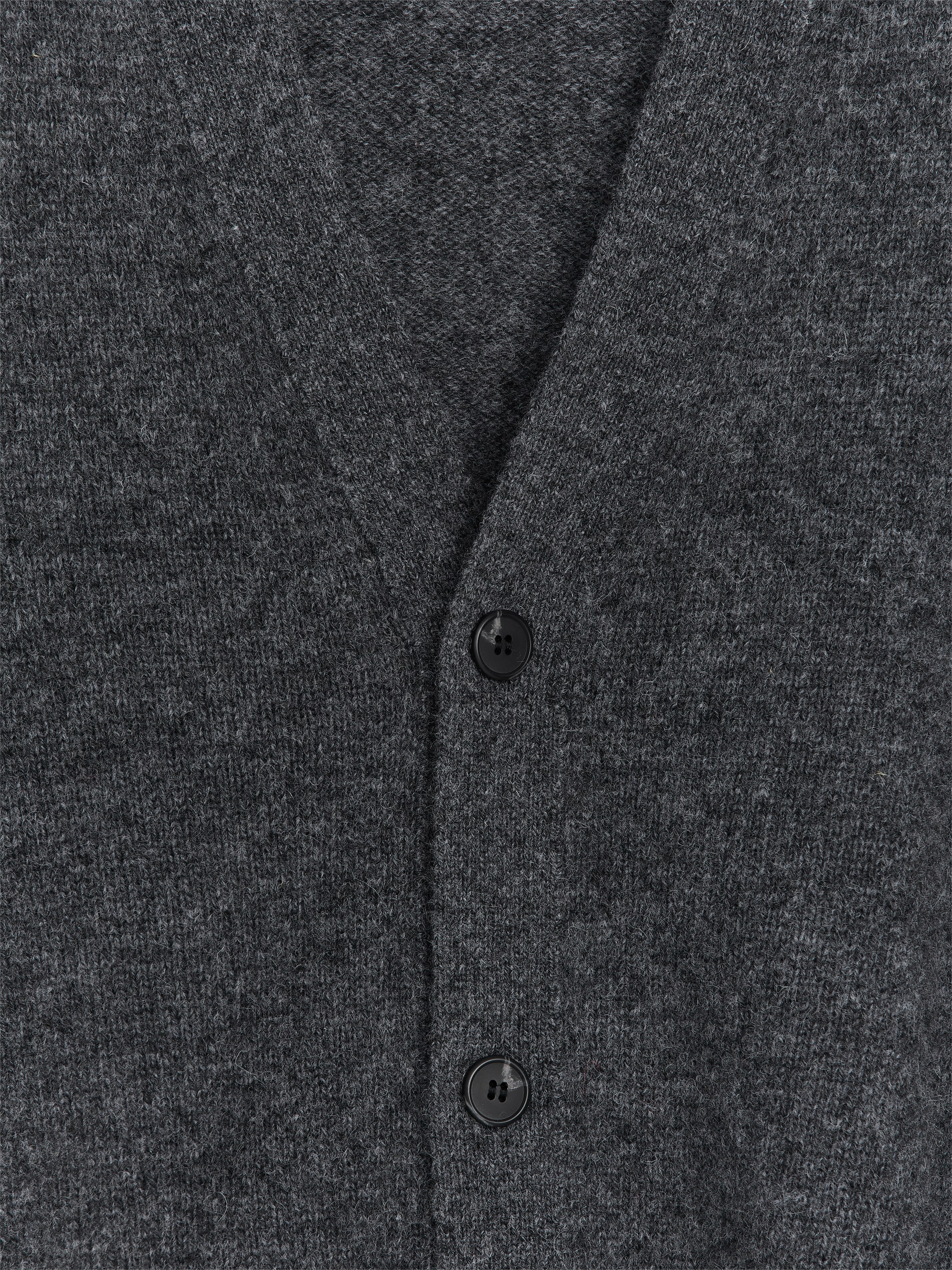 Wełniany kardigan z wycięciem w szpic - Ciemnoszary - Fason normalny - Men - StillMedia/DescriptiveDetail - 2