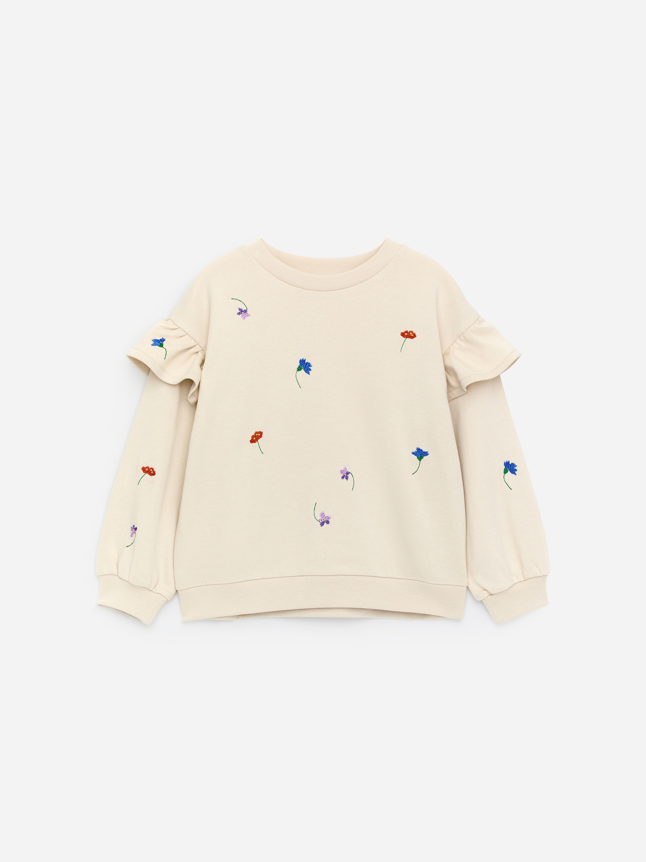 Sweatshirt med volanger-#CEC6B9-18325