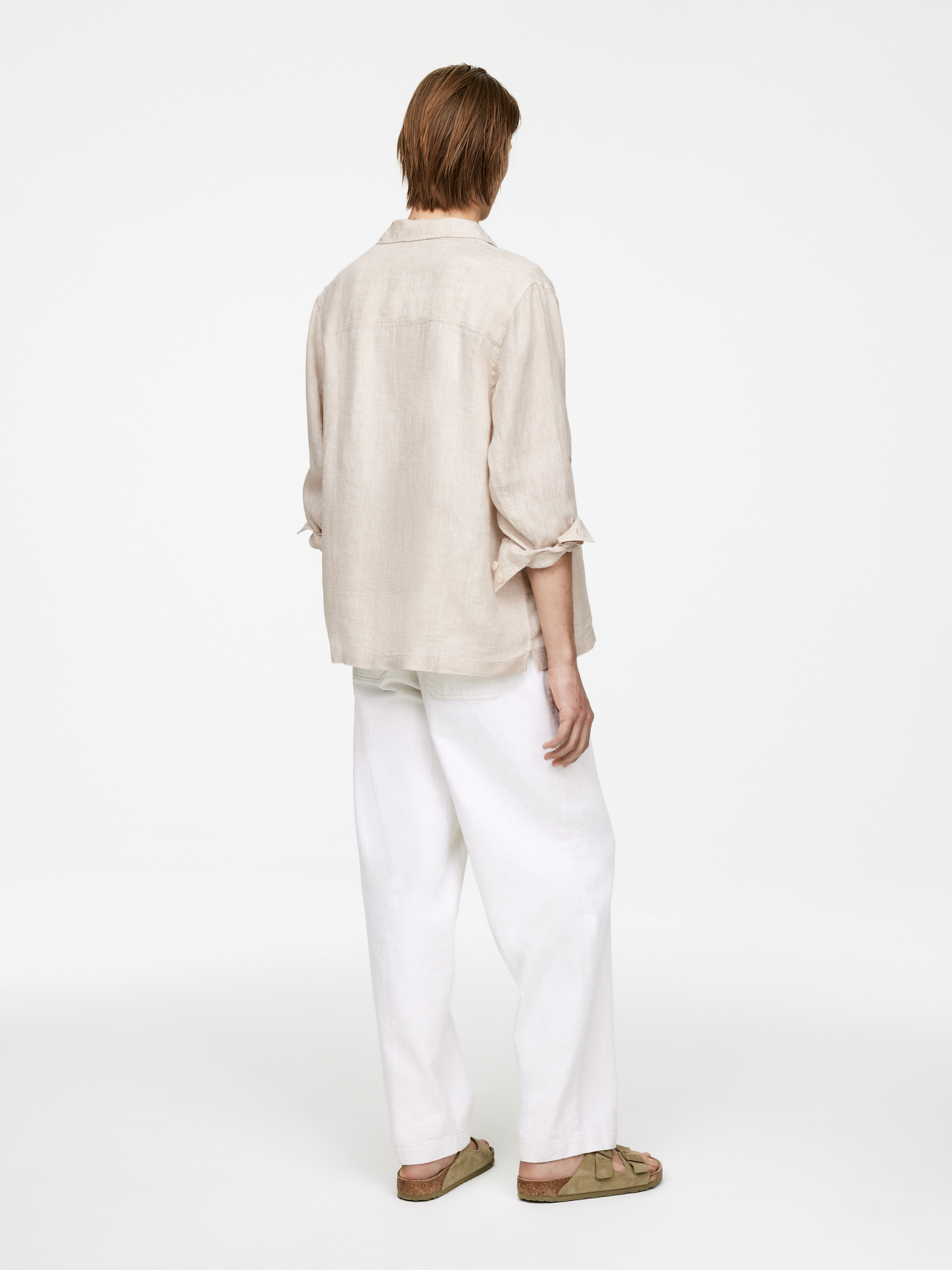 Se større billede: Afslappet hørskjorte - Beige - HERRE | H&M DK 4