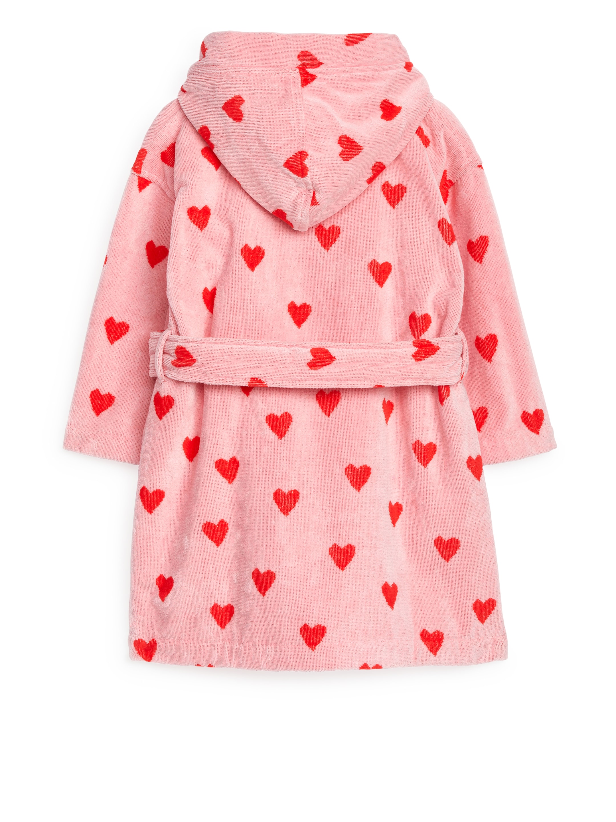 Cotton Terry Bathrobe - Pink/Red Hearts - Regular fit - Children - StillMedia/DescriptiveStillLife - 1