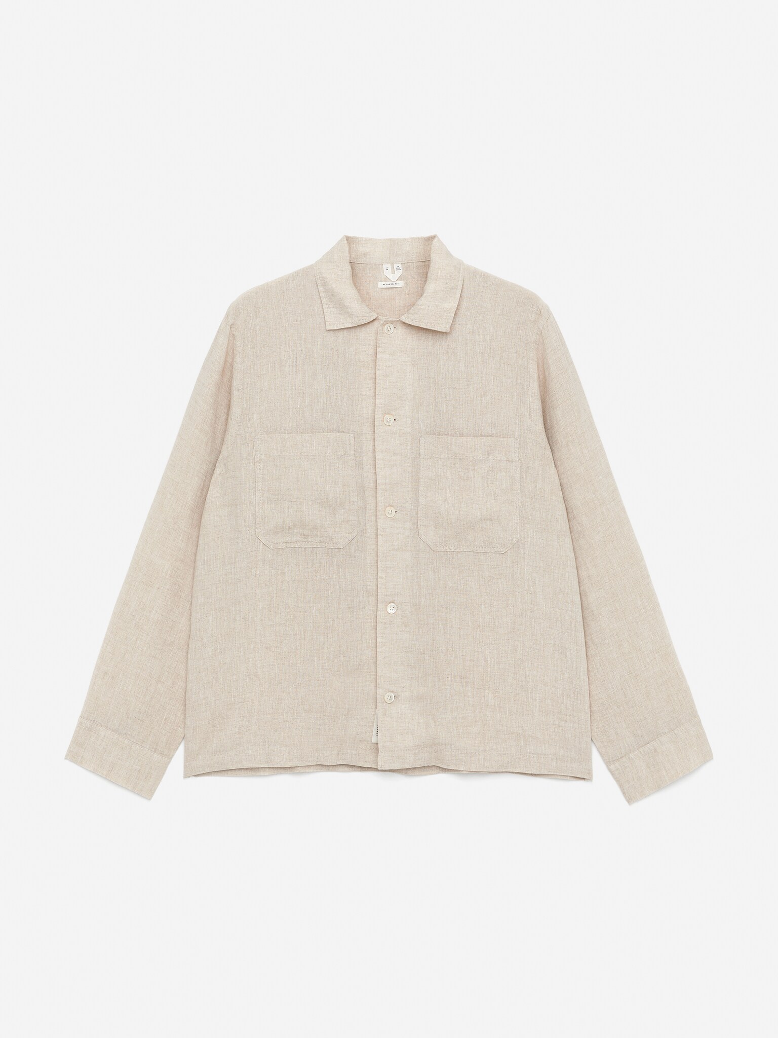 Camisa de lino holgada - Beige/Negro/Azul - 1
