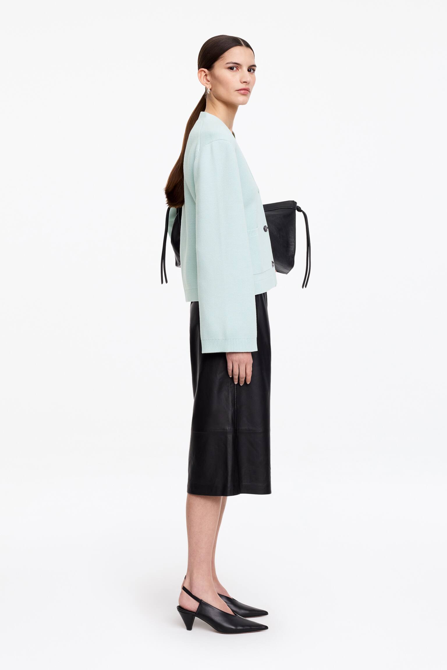 Cardigan din bumbac - Turcoaz Deschis/Roșu/Maro închis/Mole deschis - 4