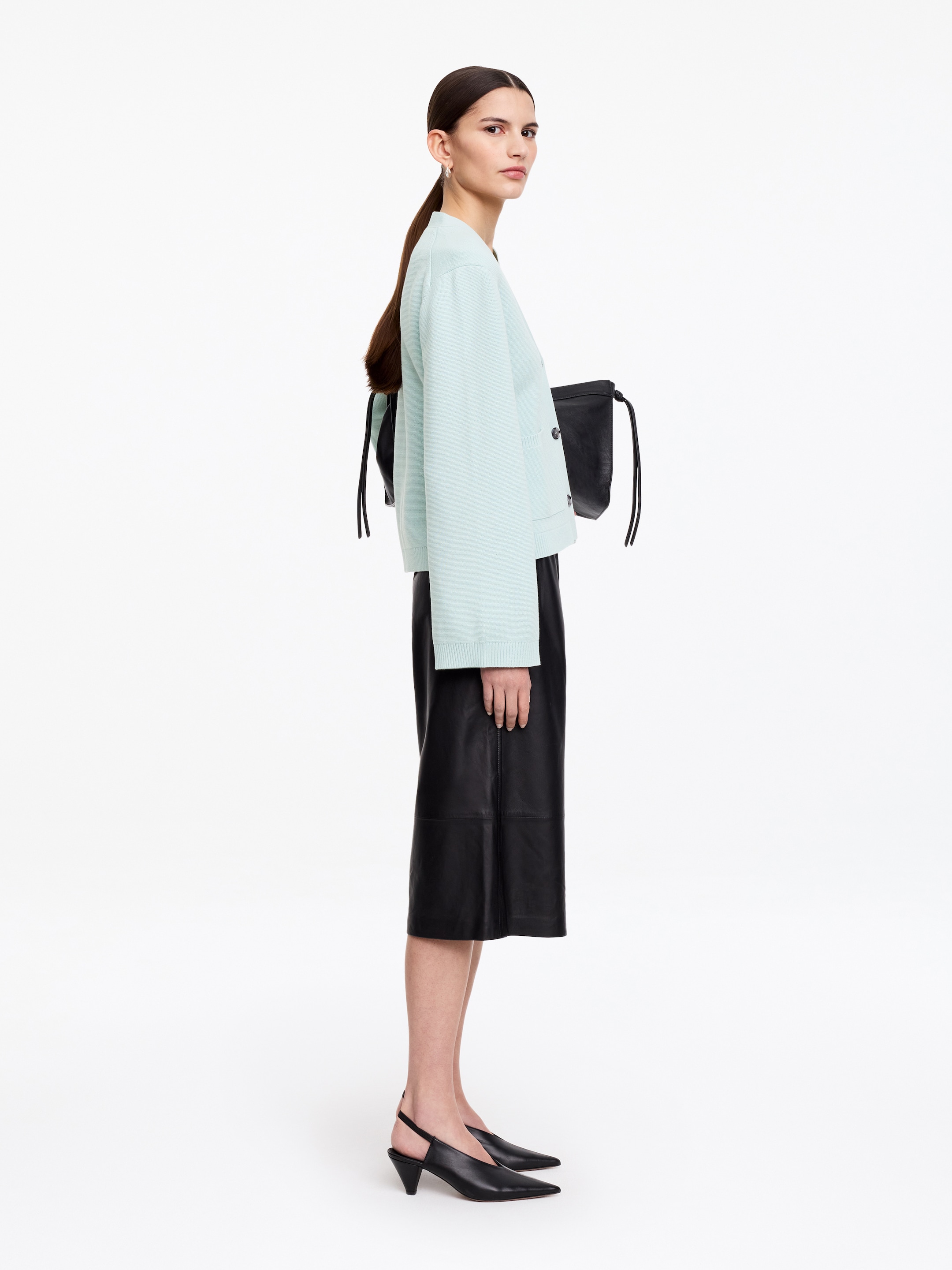 Strickjacke aus Baumwolle - Helltürkis - Loose Fit - Women - StillMedia/Lookbook - 5