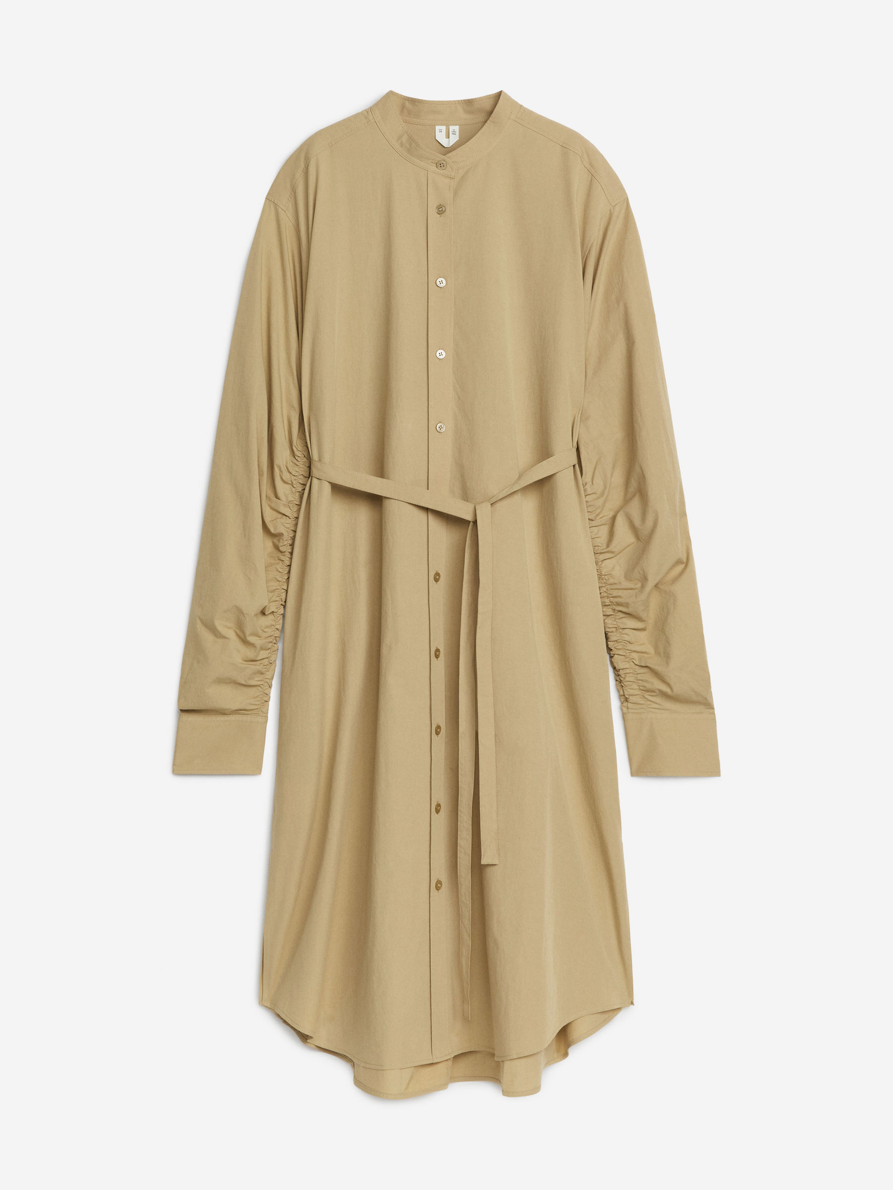 Puff-Sleeve Midi Dress - Beige - Regular fit - Women - StillMedia/DescriptiveStillLife - 1