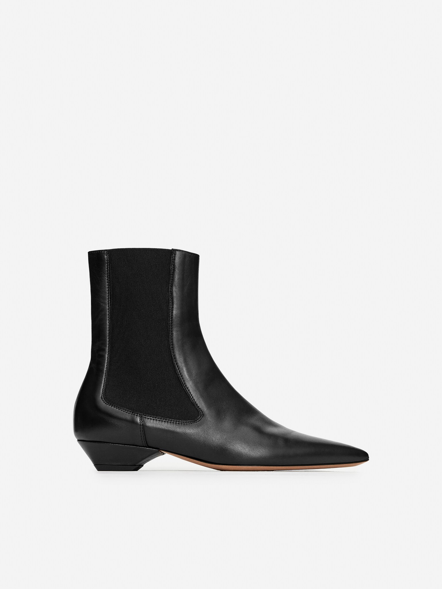 Spetsiga läderboots - Svart