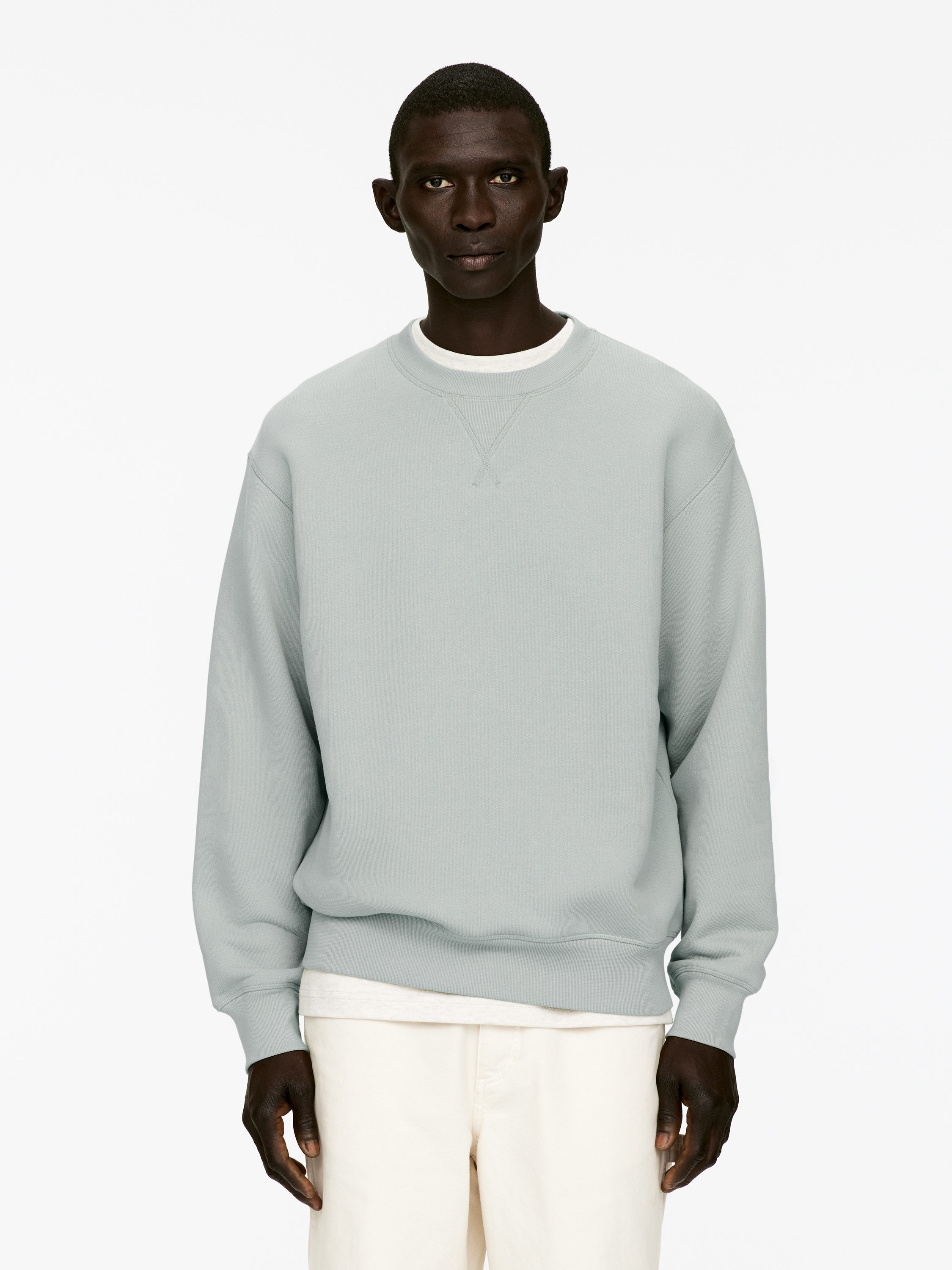 Loose-Fit Sweatshirt-#A8ACA9-16358