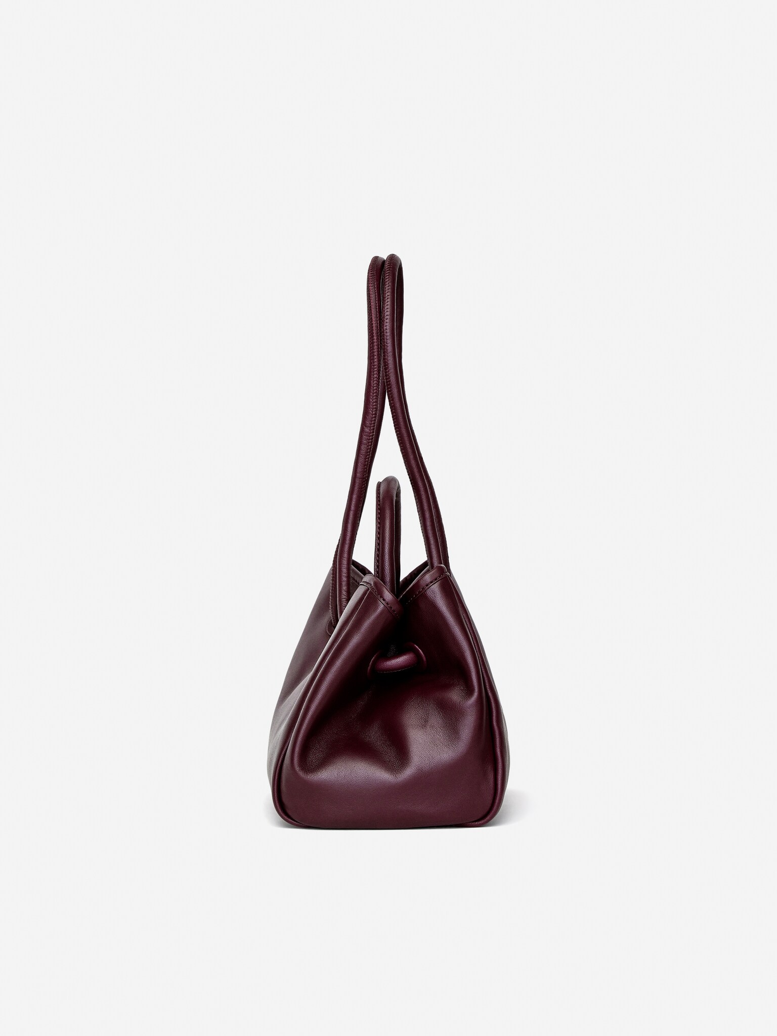 Sac à bandoulière en cuir - Rouge foncé - 3