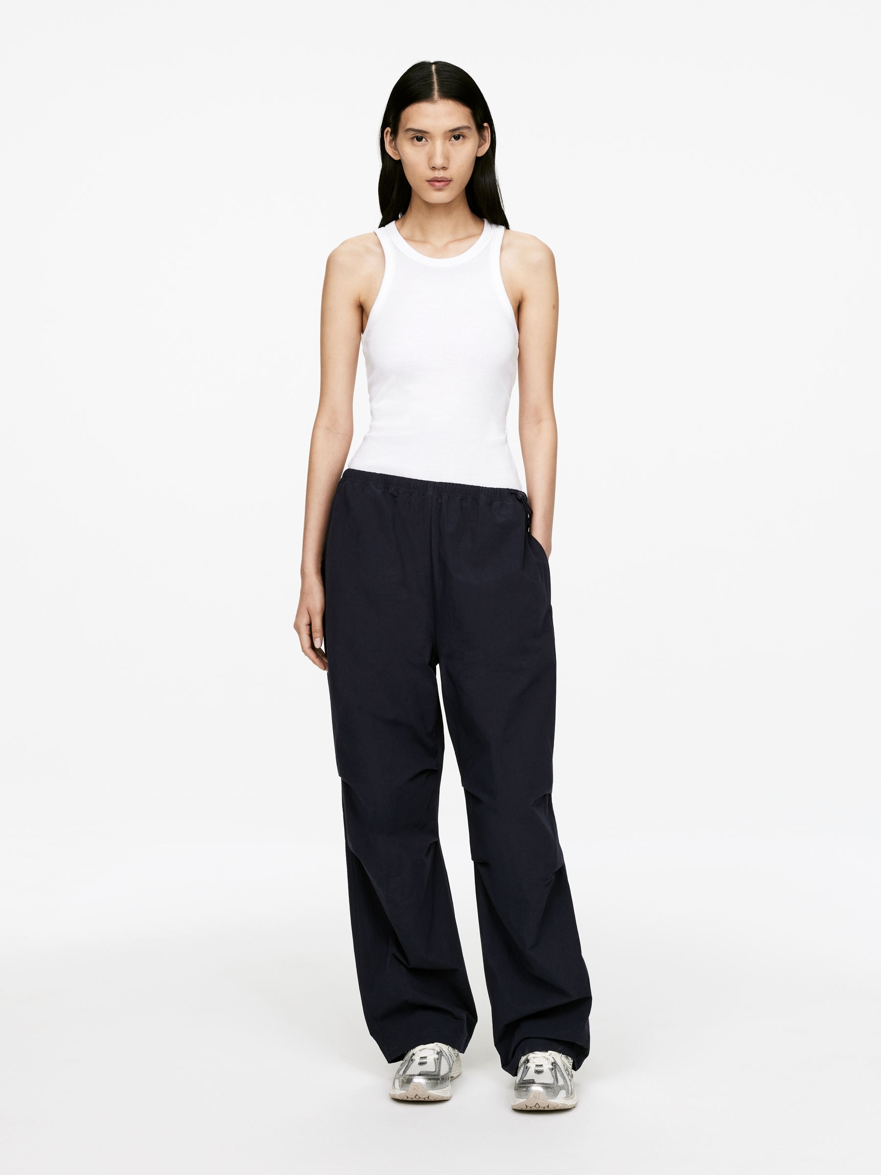 Activewear Cotton Trousers - Dark Blue - Loose fit - Women - StillMedia/Lookbook - 8