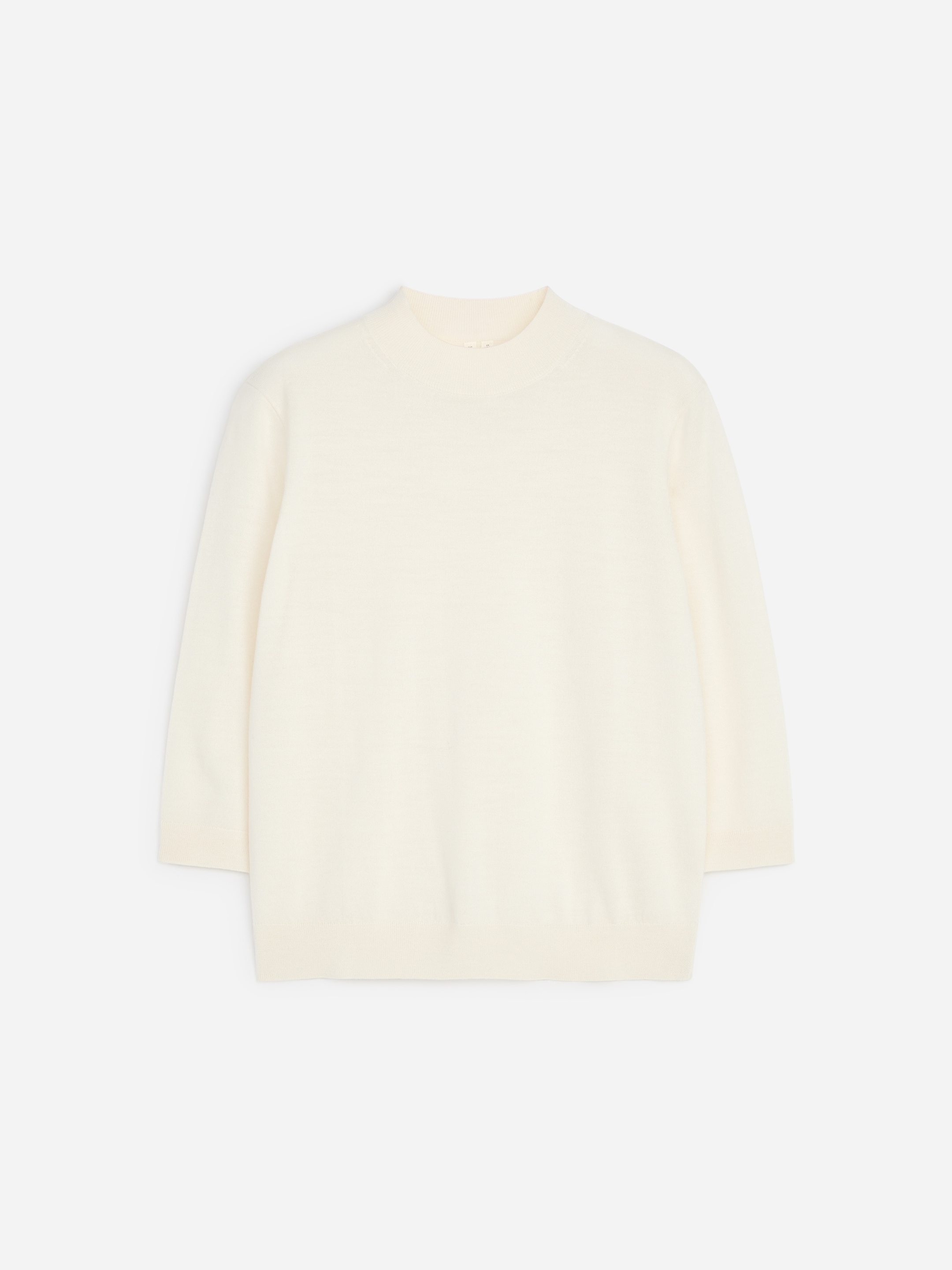 Merino Wool Mock-Neck Top-#F2E8D6-20395