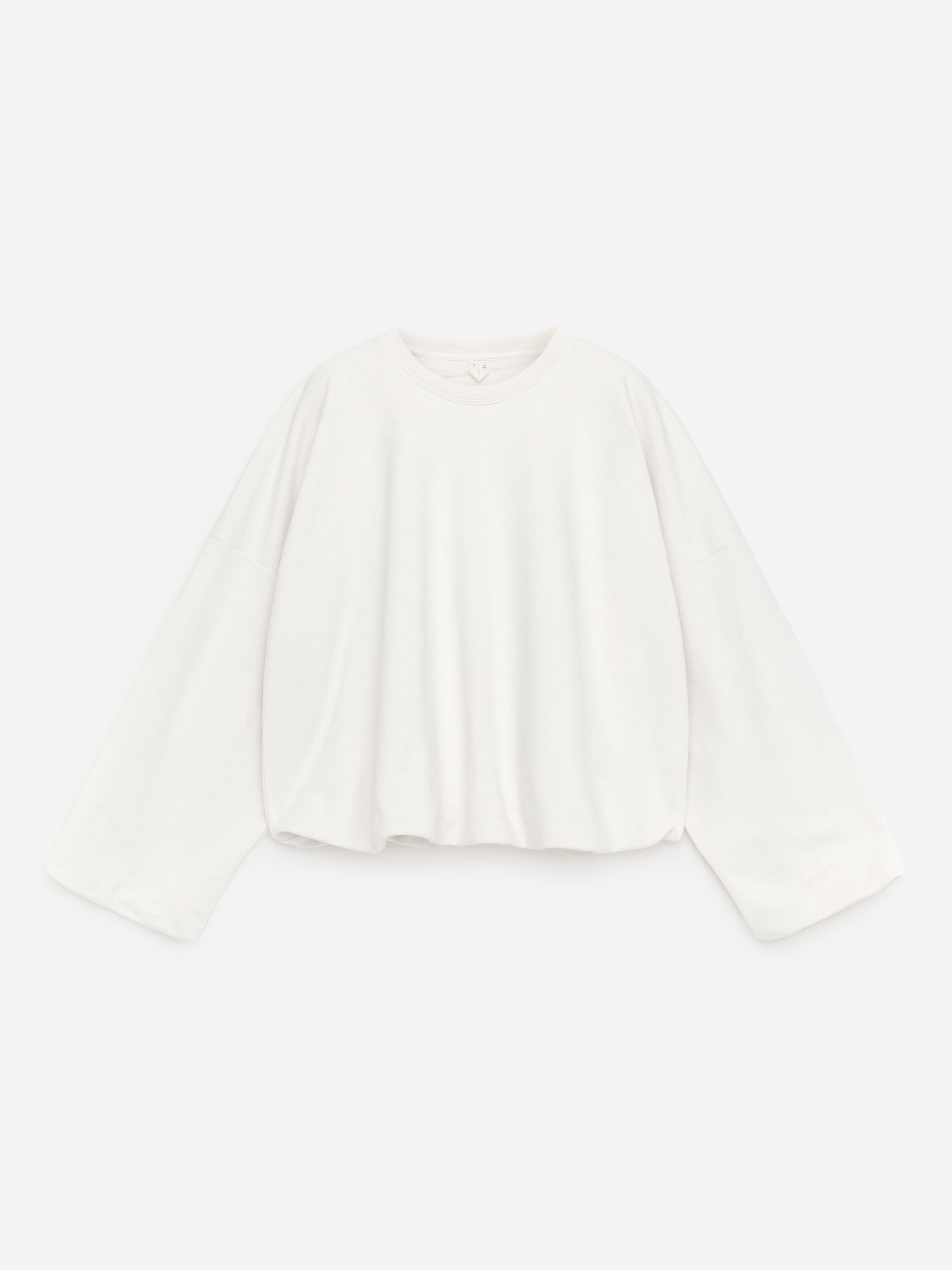 Sweatshirt med boblekant - Råhvid/Sort/Brun