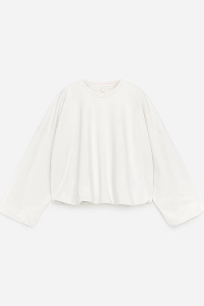 Sweatshirt mit Ballonschnitt - Cremeweiß/Schwarz/Braun - 1